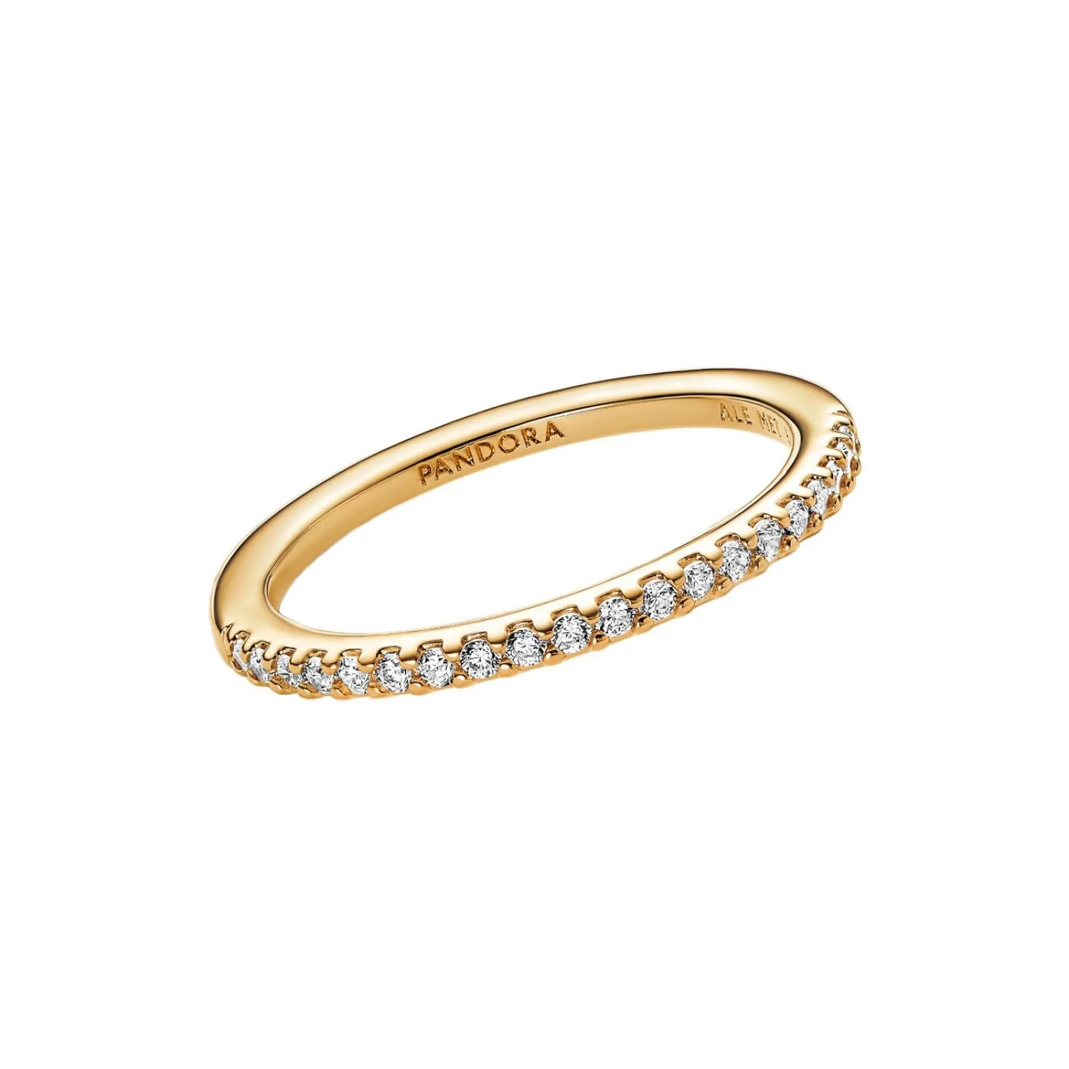 PANDORA Timeless Anello placcato in oro 14k con zirconia cubica trasparente, 50 - immagine 2