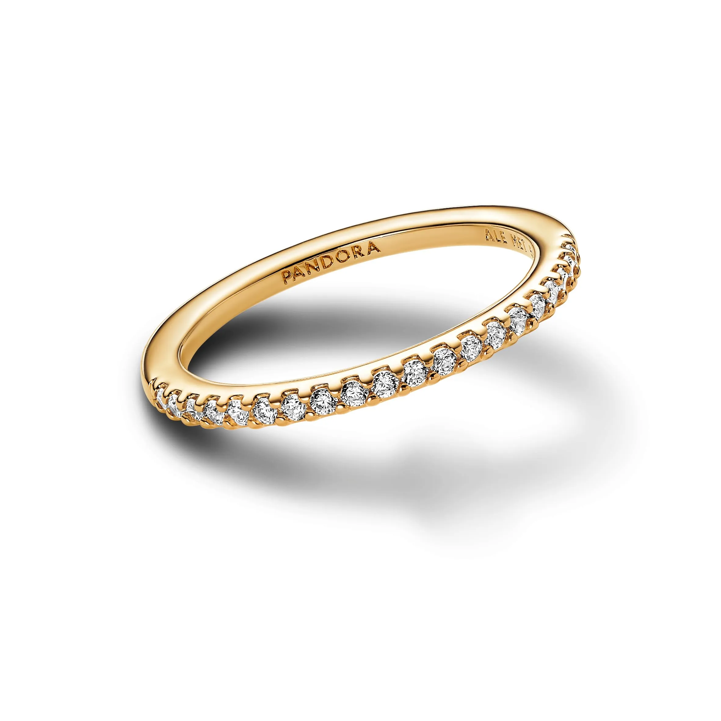 PANDORA Timeless Anello placcato in oro 14k con zirconia cubica trasparente, 52 - immagine 2