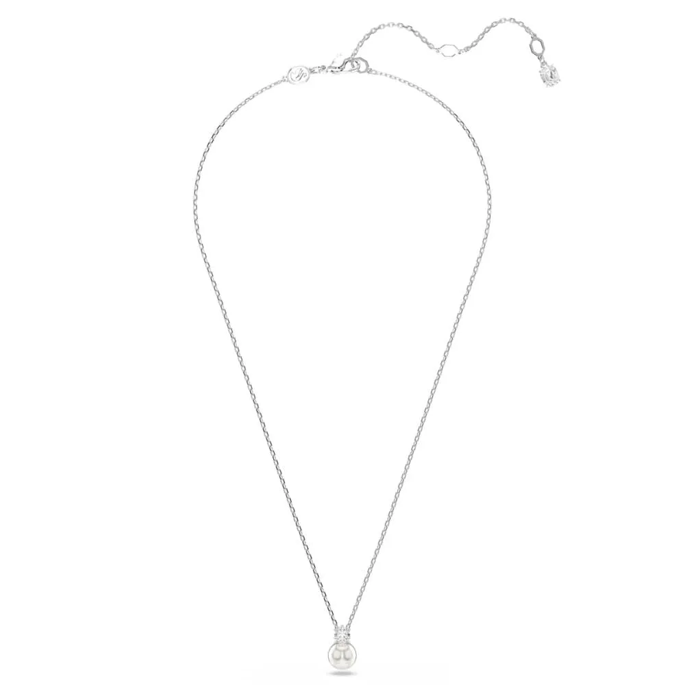 Swarovski Pendente Matrix, Crystal Pearl, Taglio Round, Bianco, Placcato rodio - immagine 2