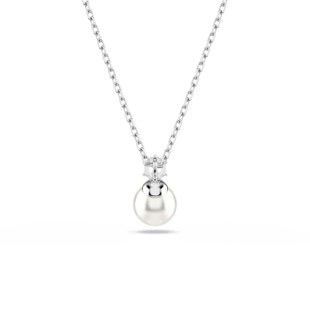 Swarovski Pendente Matrix, Crystal Pearl, Taglio Round, Bianco, Placcato rodio - immagine 4