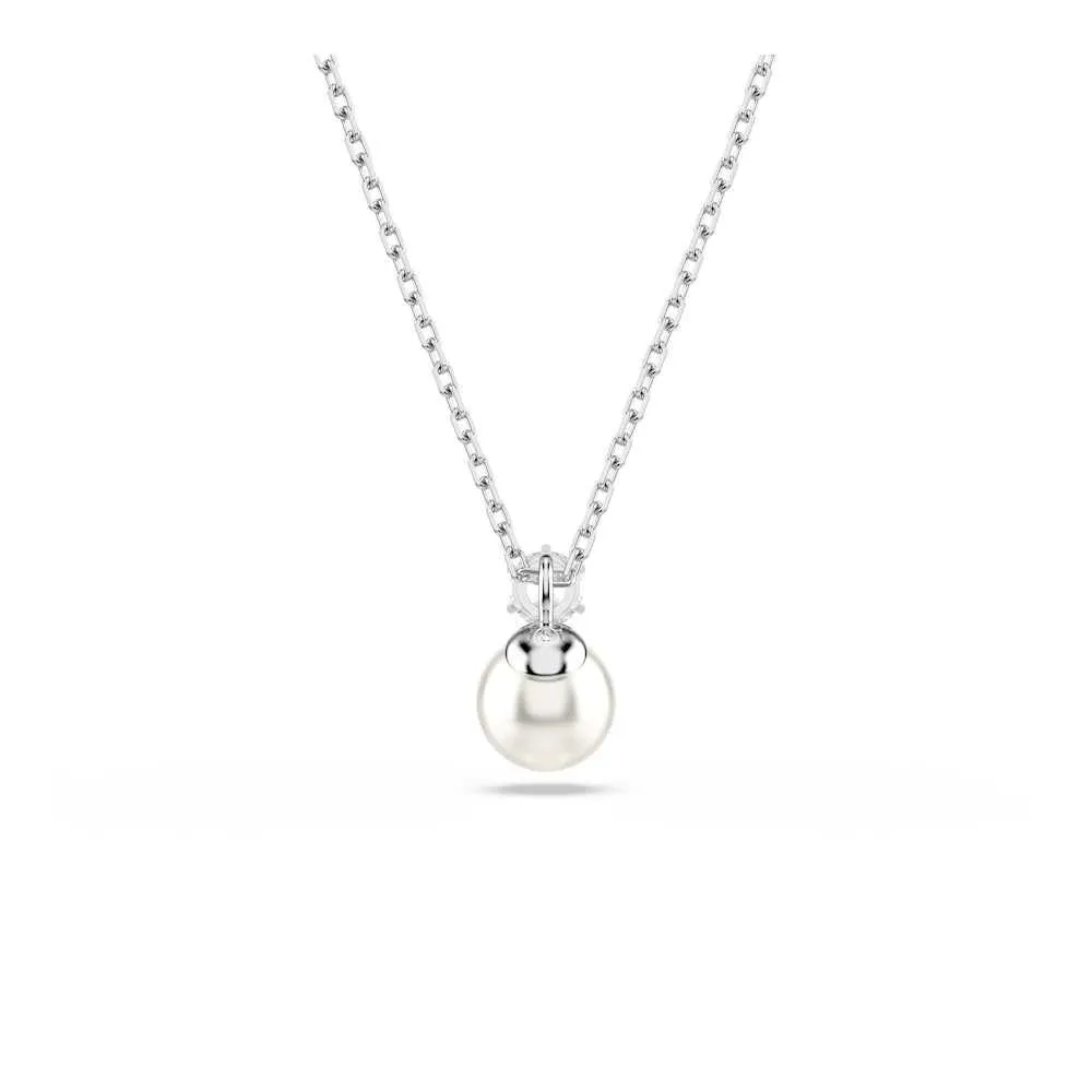Swarovski Pendente Matrix, Crystal Pearl, Taglio Round, Bianco, Placcato rodio - immagine 8