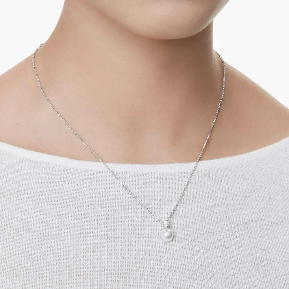 Swarovski Pendente Matrix, Crystal Pearl, Taglio Round, Bianco, Placcato rodio - immagine 9