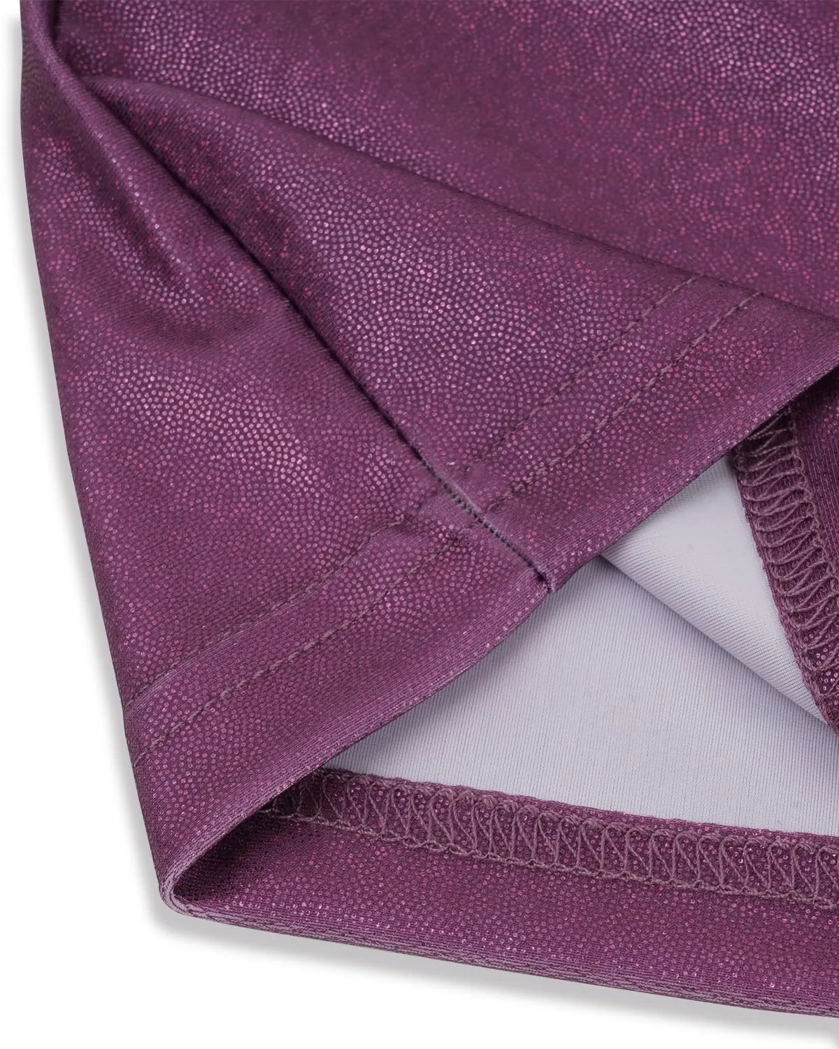 Gogokids - Set da ginnastica a tre pezzi per ragazze, body senza maniche con pantaloncini e fascia, vestito da ginnastica con design a colori scintillanti sfumati, età 3-12 anni, 120(110-120 cm,6-7Y) - immagine 5