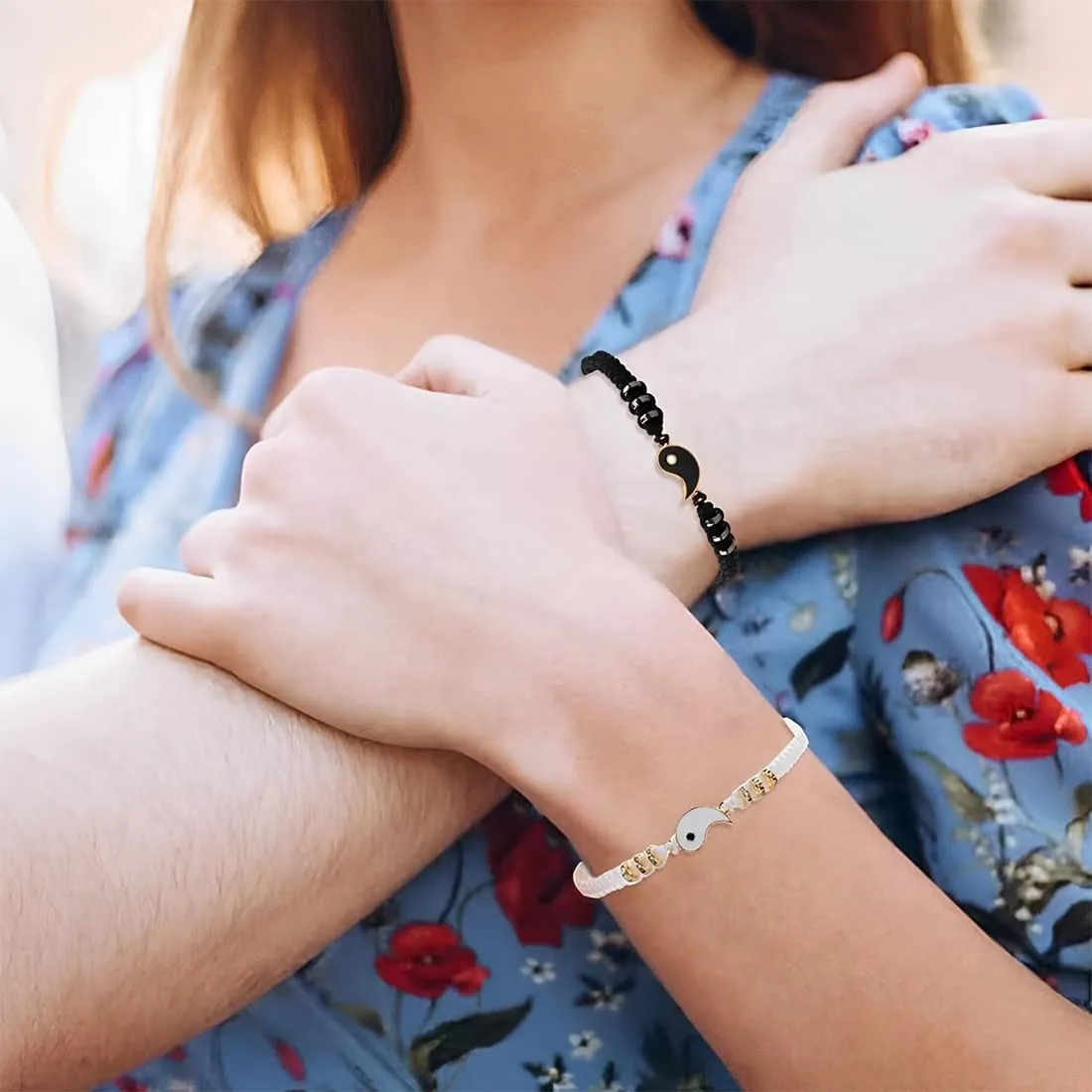 IBXWMNG 2 Pezzi Braccialetti di Cordino Bracciali del Migliore Amico Braccialetti Coordinati,Bracciale abbinato Coppie Bracciale amicizia regolabile intrecciato per Coppie Amiche - immagine 3