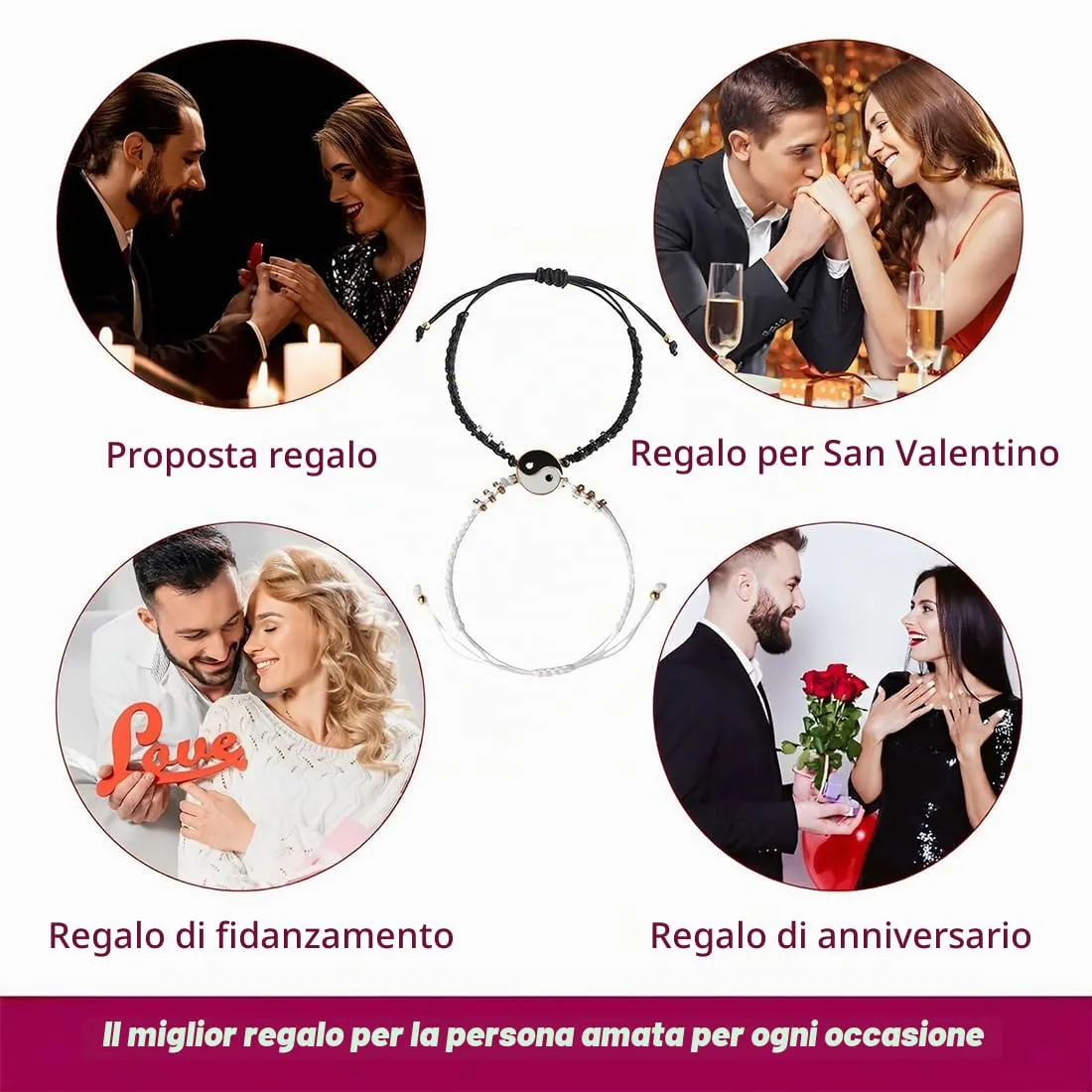 IBXWMNG 2 Pezzi Braccialetti di Cordino Bracciali del Migliore Amico Braccialetti Coordinati,Bracciale abbinato Coppie Bracciale amicizia regolabile intrecciato per Coppie Amiche - immagine 6