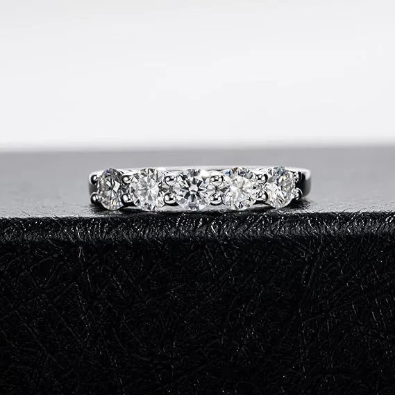 Anello da Donna-Anello con Diamante Moissanite-con Certificato GRA,925 Argento Sterling, Placcato in oro Bianco 18 Carati, Purezza D+ VVS1, Finitura al Plasma. Adatto per:Viaggi,Matrimoni,Compleanni - immagine 5