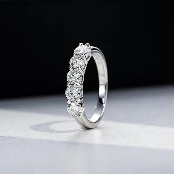 Anello da Donna-Anello con Diamante Moissanite-con Certificato GRA,925 Argento Sterling, Placcato in oro Bianco 18 Carati, Purezza D+ VVS1, Finitura al Plasma. Adatto per:Viaggi,Matrimoni,Compleanni - immagine 6