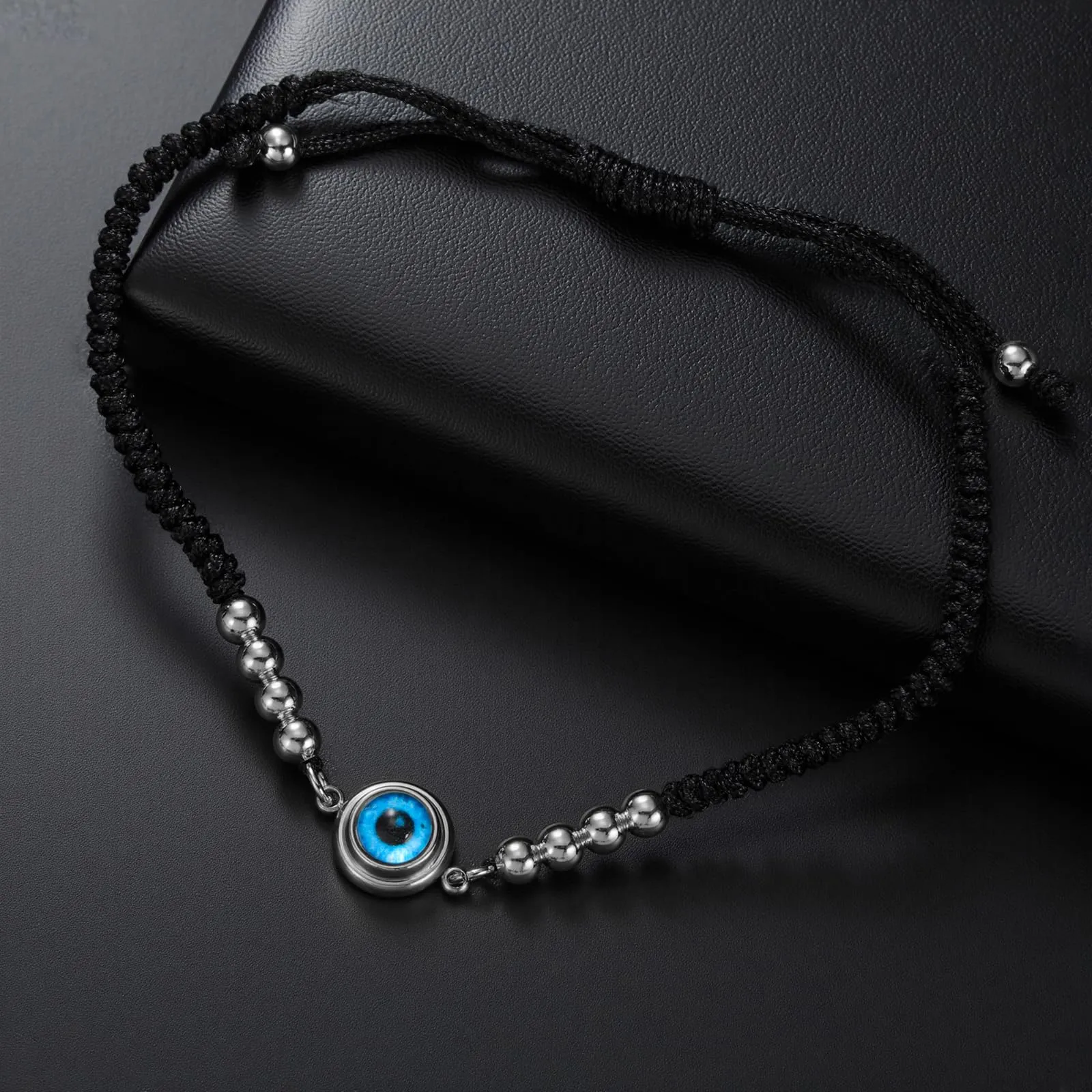 VASSAGO Delicato Braccialetto Malocchio Per Le Donne In Acciaio Inox Regolabile Occhio Turco Braccialetti Portafortuna Amuleto Gioielli Regalo (Stringa S1) - immagine 3