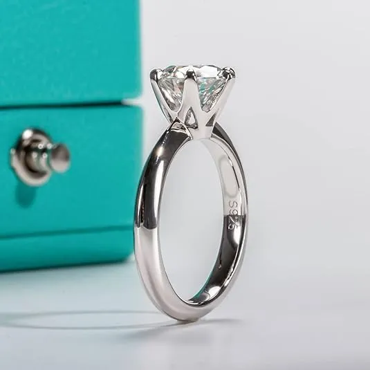 aomoso Anello da Donna con Solitario in 1 Carato Moissanite, con GRA Certificato, Argento 925, Moissanite di Alta Qualità, Colore D, Grado VVS1, Adatto per: Data/Tutti i Giorni/Matrimonio - immagine 6