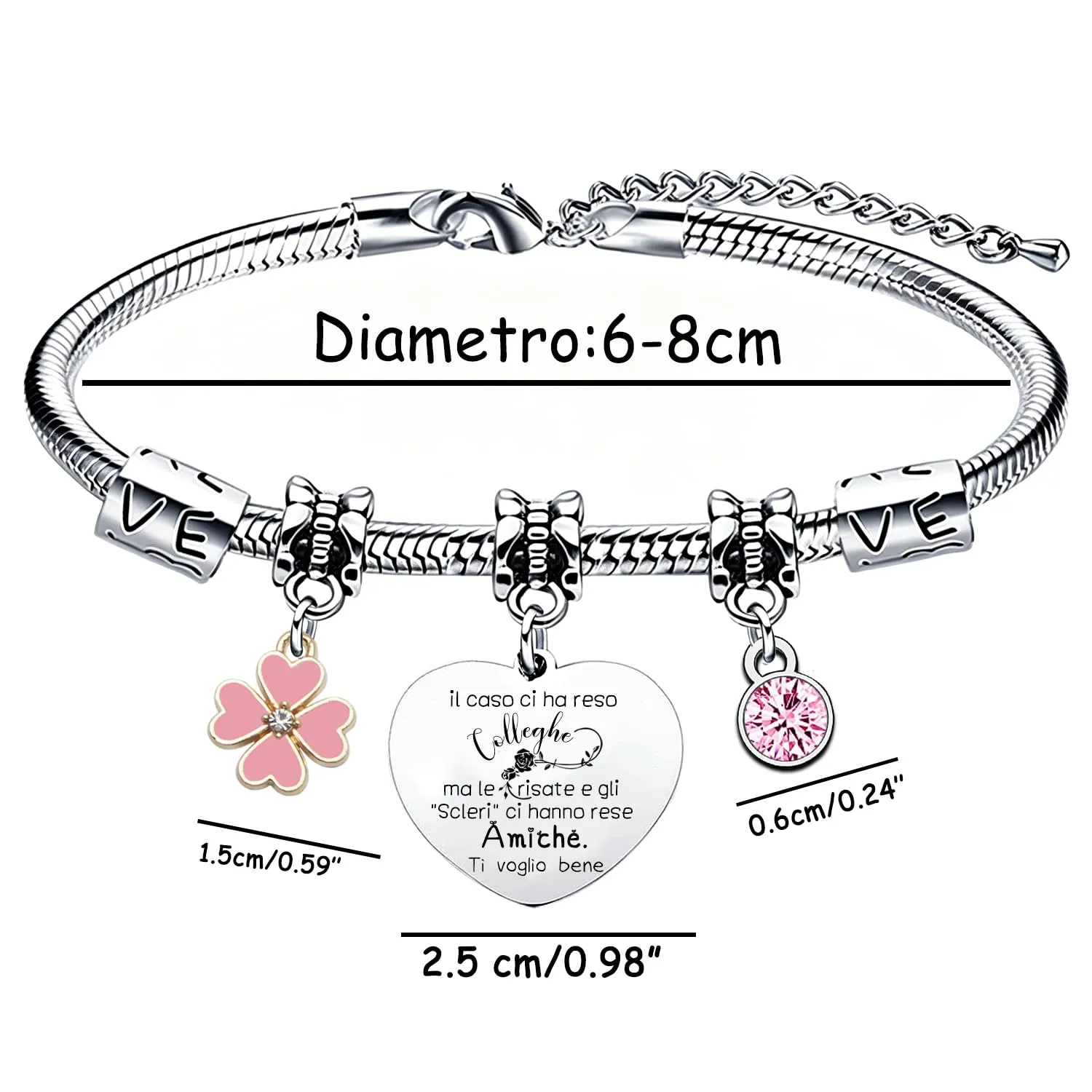 GUOYU Regali Natale Collega Bracciale Sii Fiera del Lavoro Che Svolgi Regalo Colleghe Regalo di Amicizia Colleghi Braccialetto Idea Regalo Colleghi per Compleanno o Congedo Lavorativo (2) - immagine 2