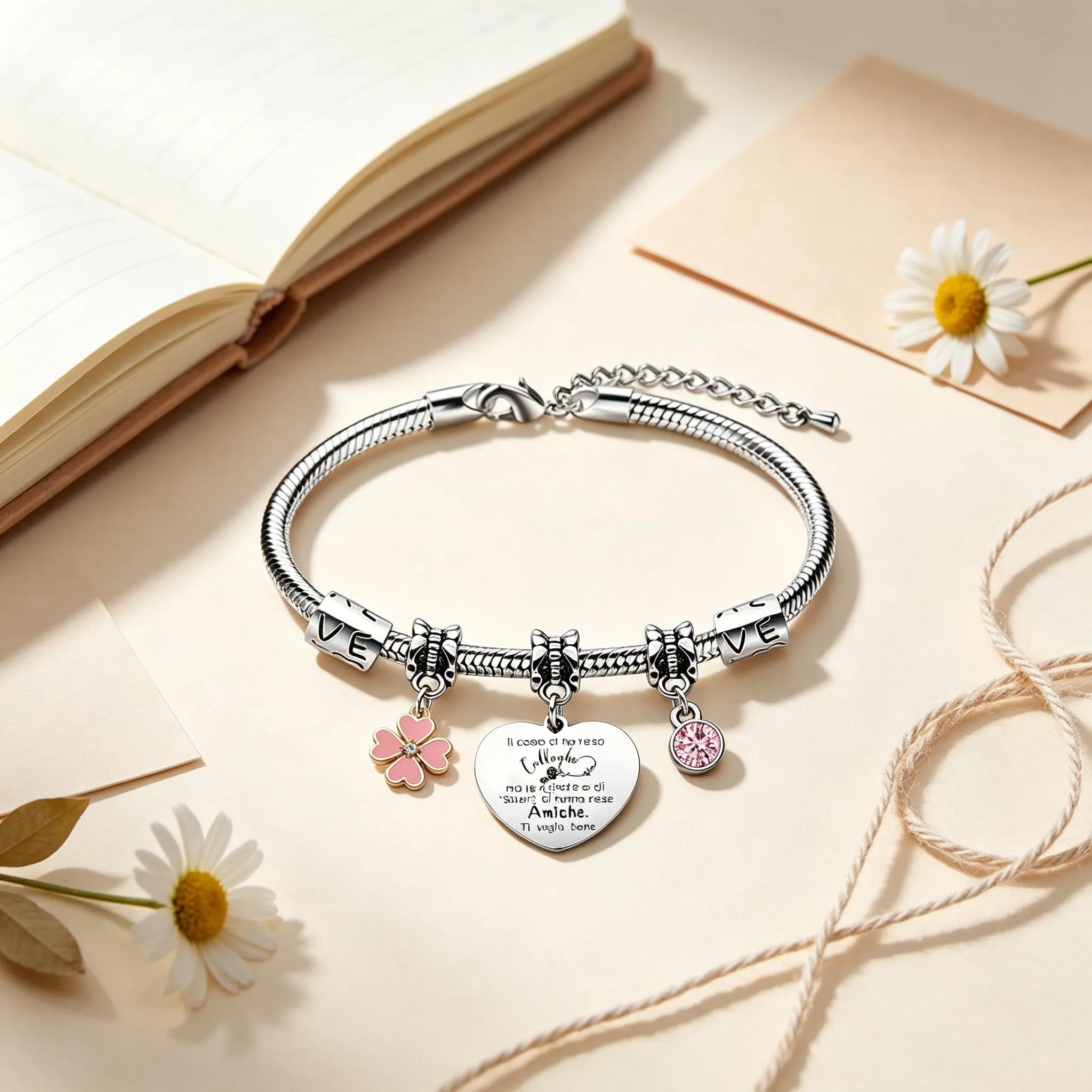 GUOYU Regali Natale Collega Bracciale Sii Fiera del Lavoro Che Svolgi Regalo Colleghe Regalo di Amicizia Colleghi Braccialetto Idea Regalo Colleghi per Compleanno o Congedo Lavorativo (2) - immagine 3