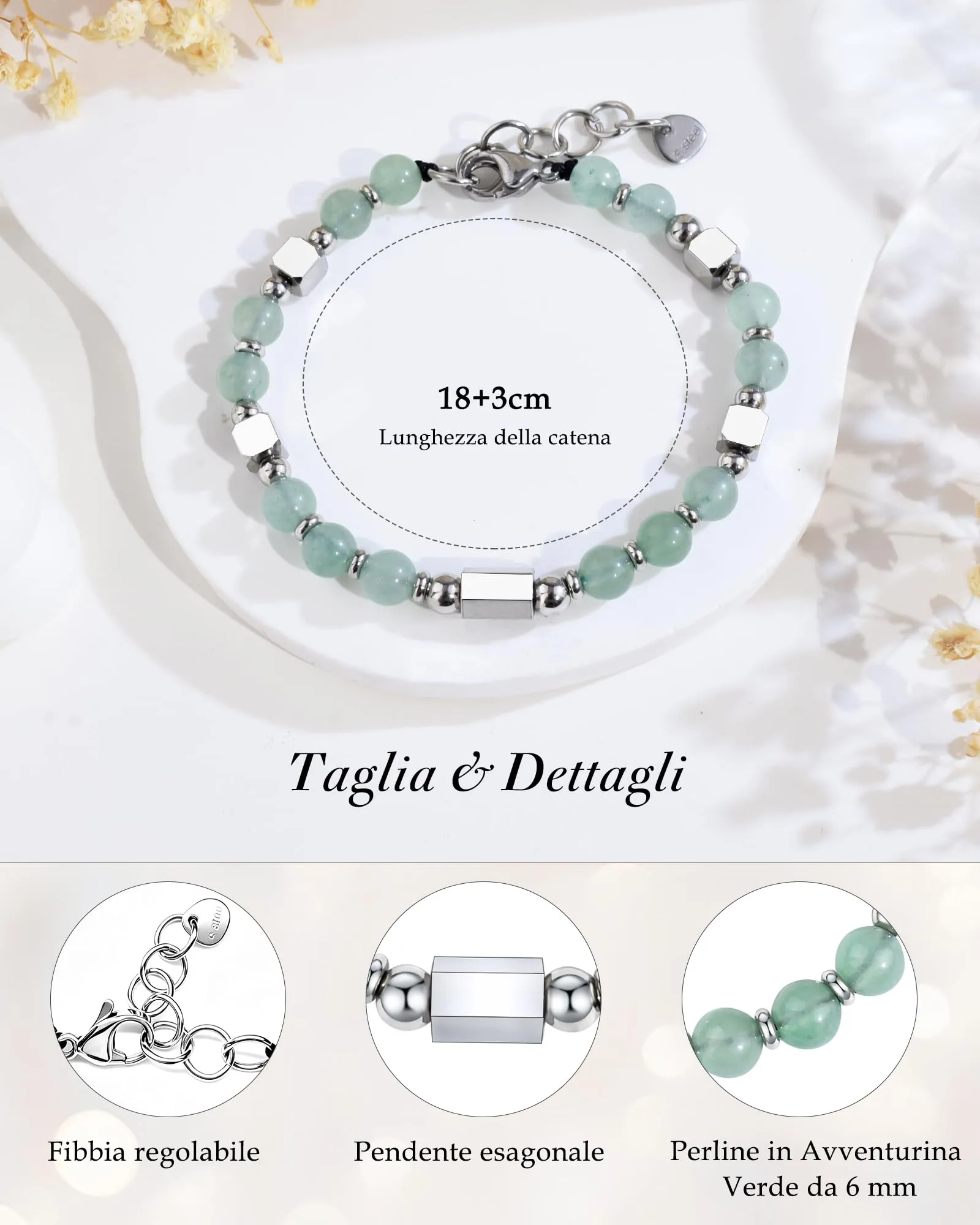 VGWON Bracciale Donna Regalo Donna Compleanno Bracciale Pietre Naturali - immagine 4