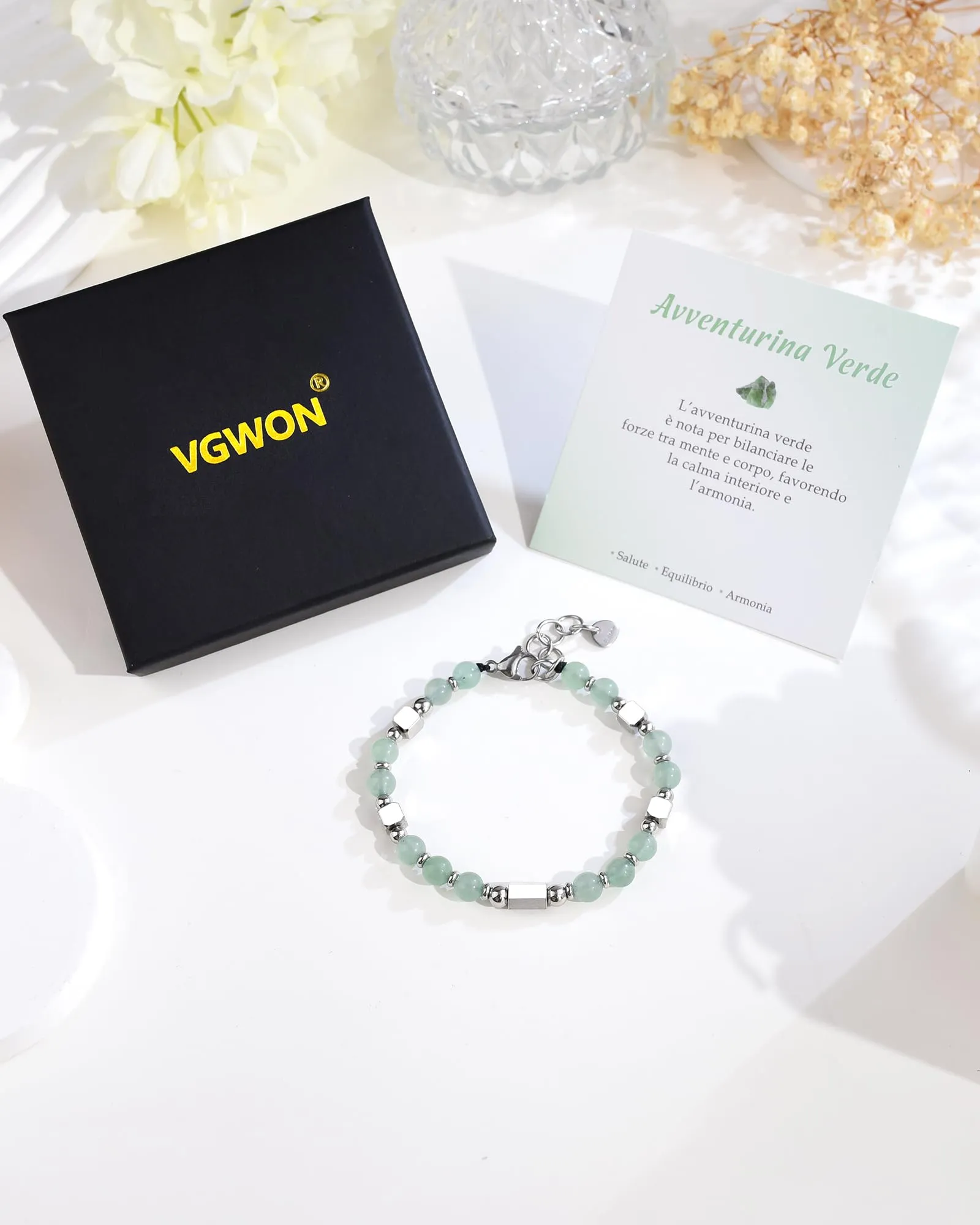 VGWON Bracciale Donna Regalo Donna Compleanno Bracciale Pietre Naturali - immagine 6