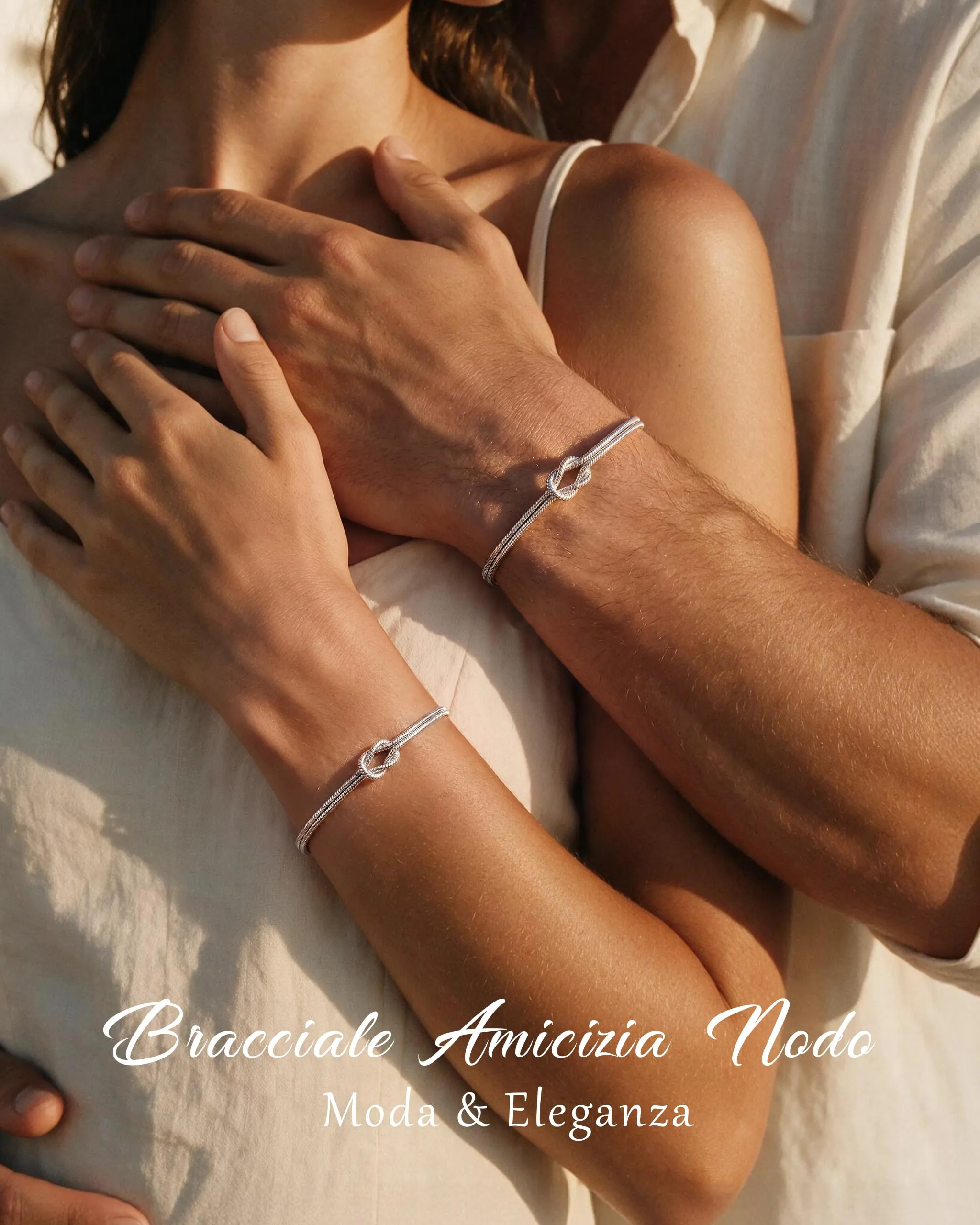 J.Fée Bracciali Coppia, Nodo Bracciale Argento 925, Ragazza Regalo Coppia - immagine 3