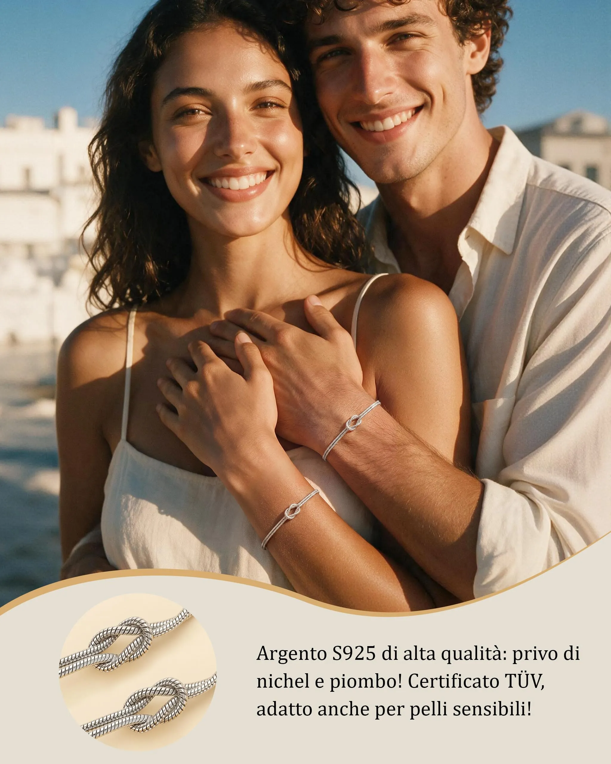 J.Fée Bracciali Coppia, Nodo Bracciale Argento 925, Ragazza Regalo Coppia - immagine 4