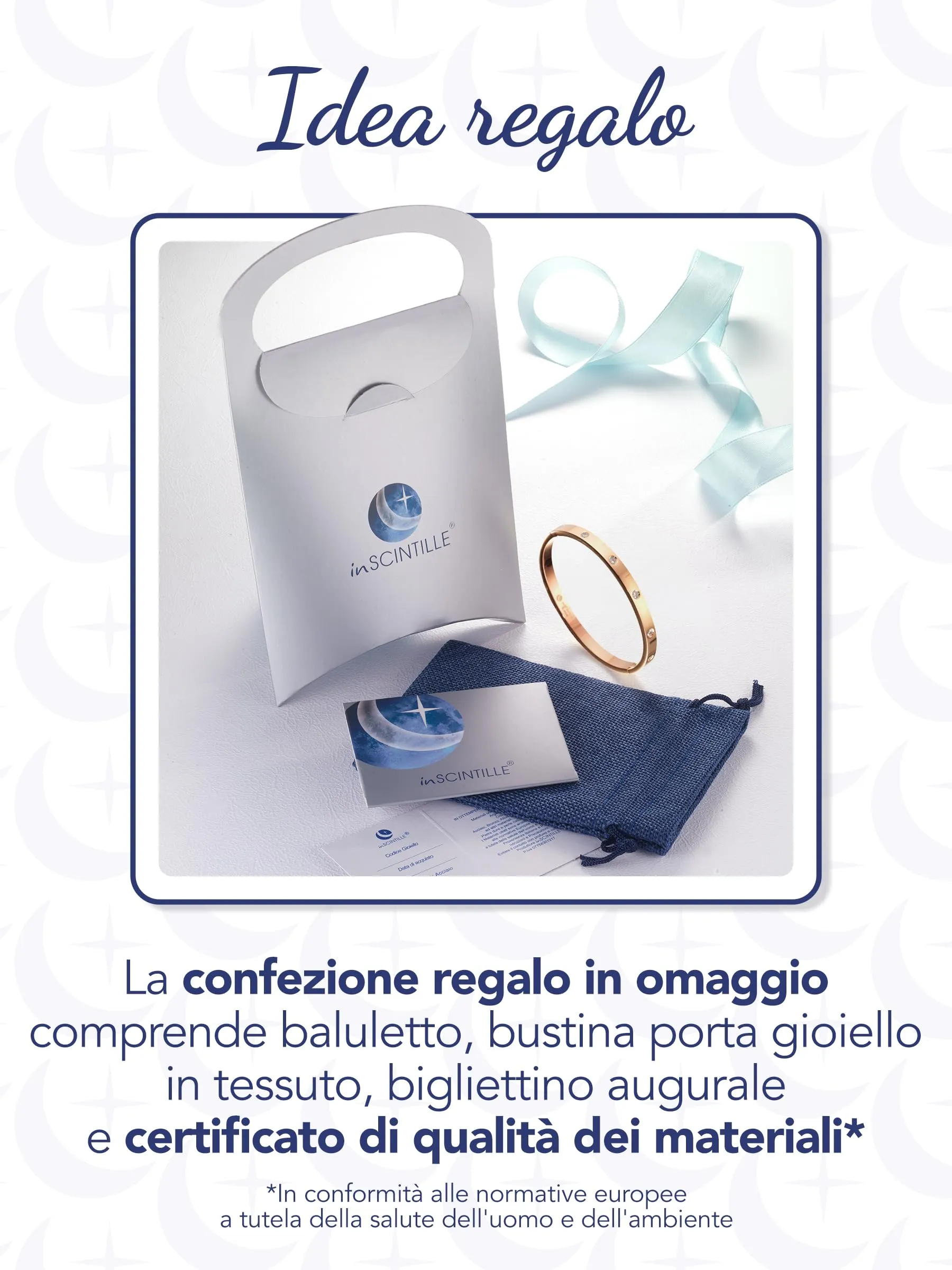 inSCINTILLE Bangle Bracciale Rigido Donna Uomo in Acciaio Inossidabile, Confezione Regalo Donna Uomo Inclusa, Braccialetti Bangles a Cerchio (Oro Rosa Punti Luce, Altezza 4mm - Circonferenza 18cm) - immagine 6