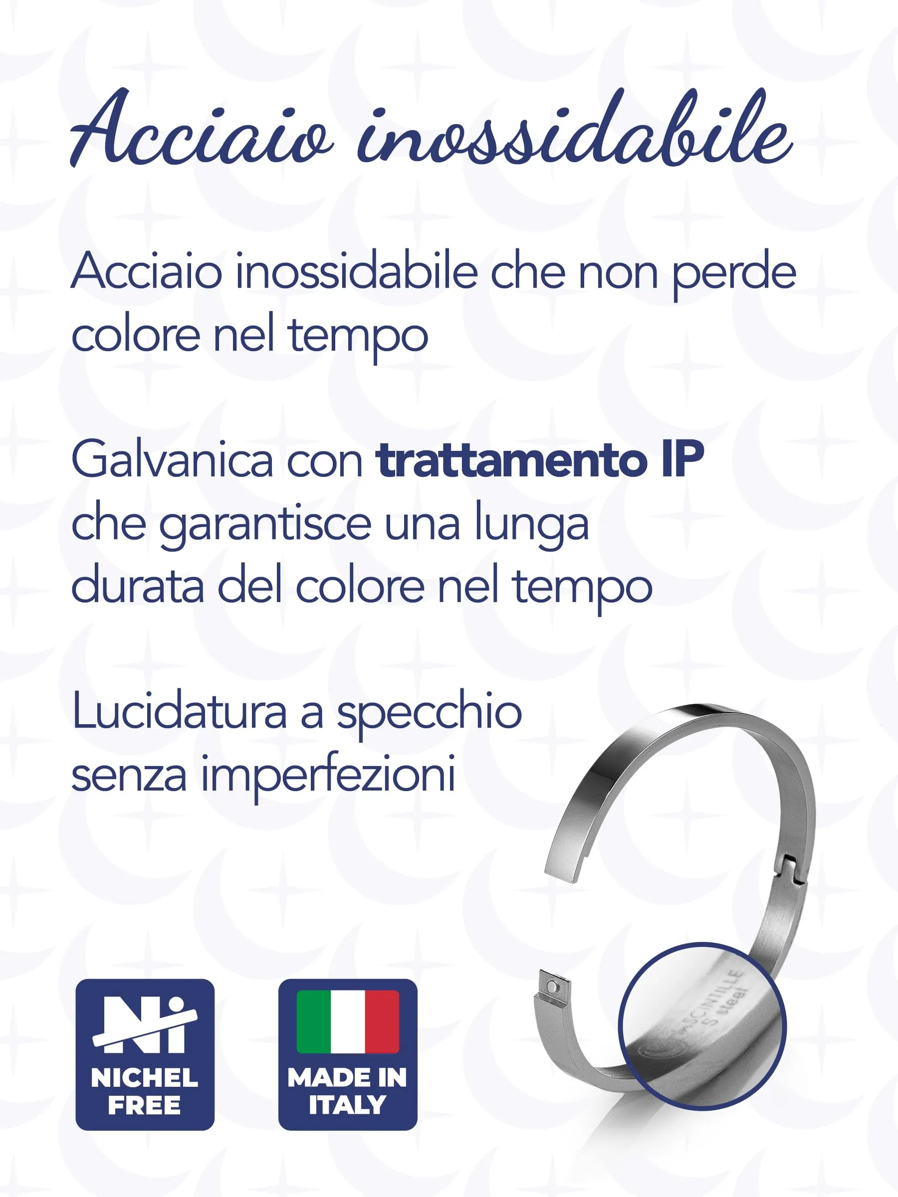 inSCINTILLE Bangle Bracciale Rigido Donna Uomo in Acciaio Inossidabile, Confezione Regalo Donna Uomo Inclusa, Braccialetti Bangles a Cerchio (Argento, Altezza 6mm - Circonferenza 18cm) - immagine 5