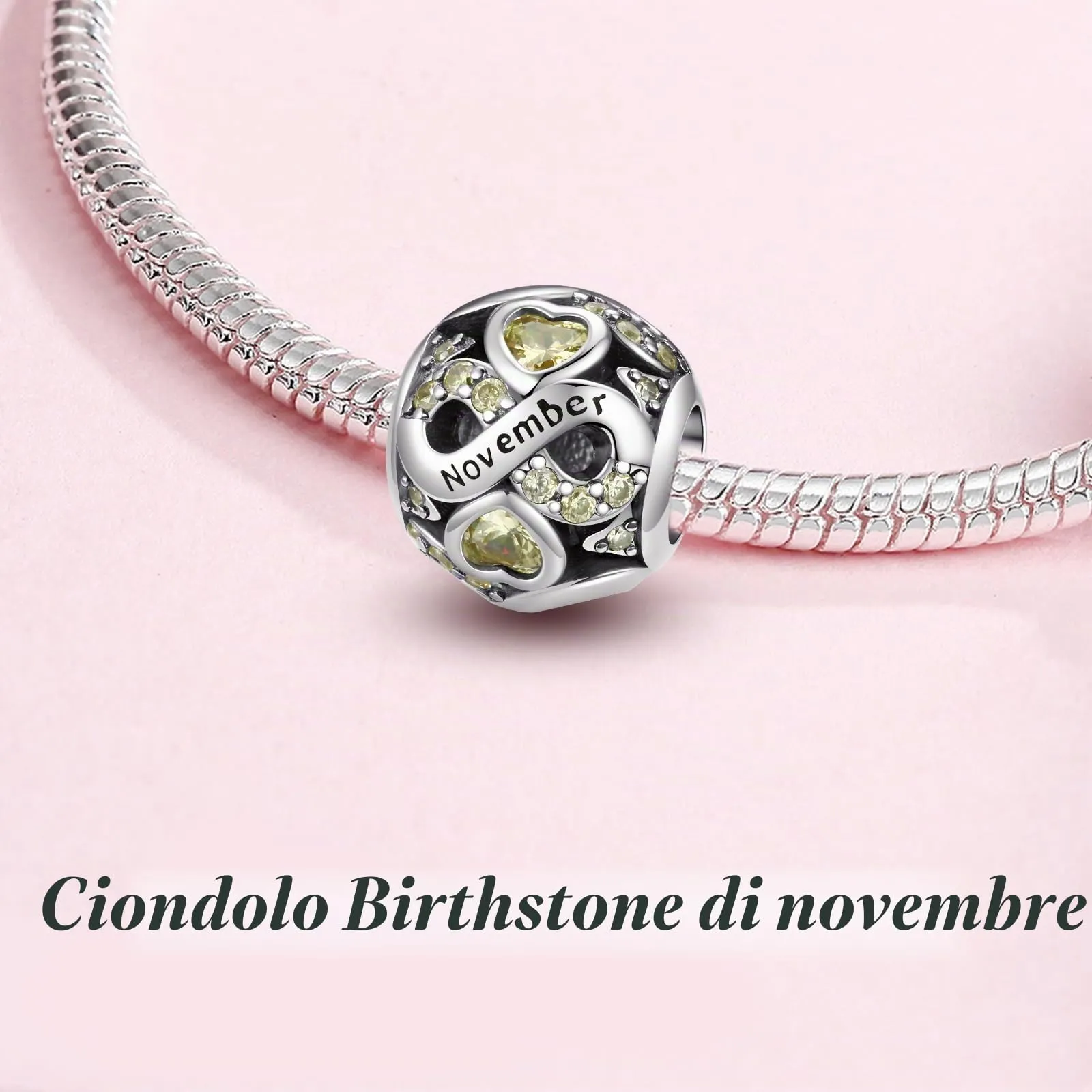 Charms di Pietra di Nascita per Braccialetti Europei Collana,Charm Compatibili Pandora,Charm Donna Argento Sterling 925 Openwork Ciondolo Regali di Compleanno per le Bead Charm da donna - immagine 2