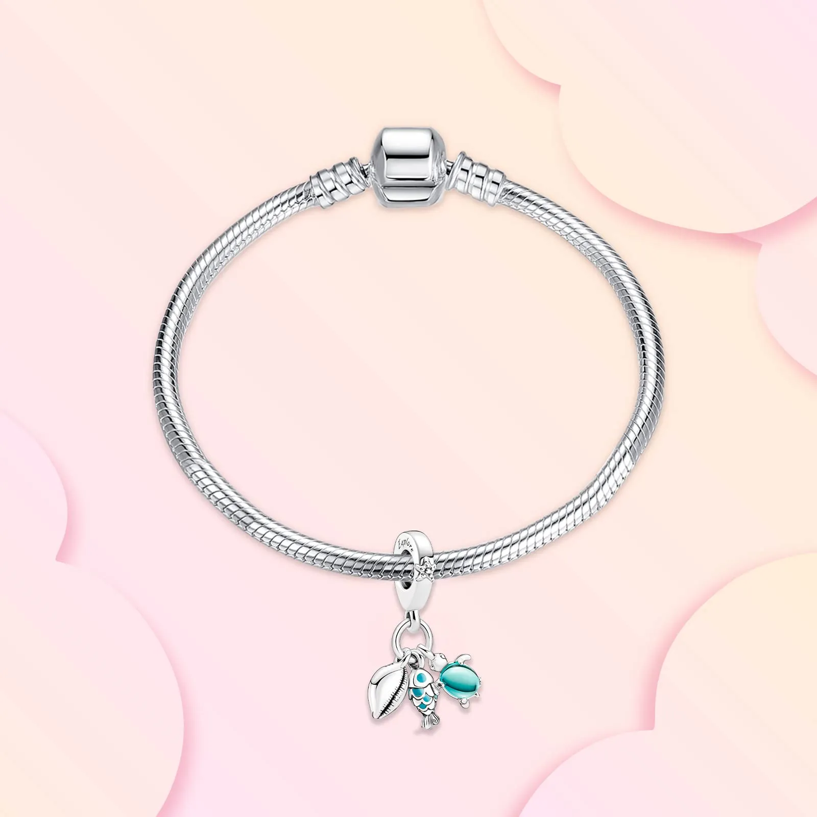 Annmors Ocean Turtle Starfish & Conch Charm for Bracelets in Argento Sterling 925 Beads for Women's Bracelets & Necklaces Pendant for XM Halloween Valentine's Day Birthday - immagine 2