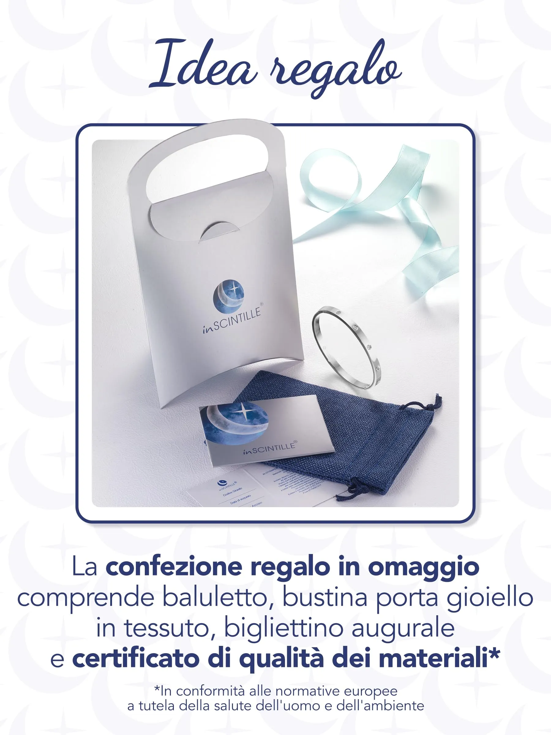 inSCINTILLE Bangle Bracciale Rigido Donna Uomo in Acciaio Inossidabile, Confezione Regalo Donna Uomo Inclusa, Braccialetti Bangles a Cerchio (Argento Punti Luce, Altezza 6mm - Circonferenza 18cm) - immagine 6
