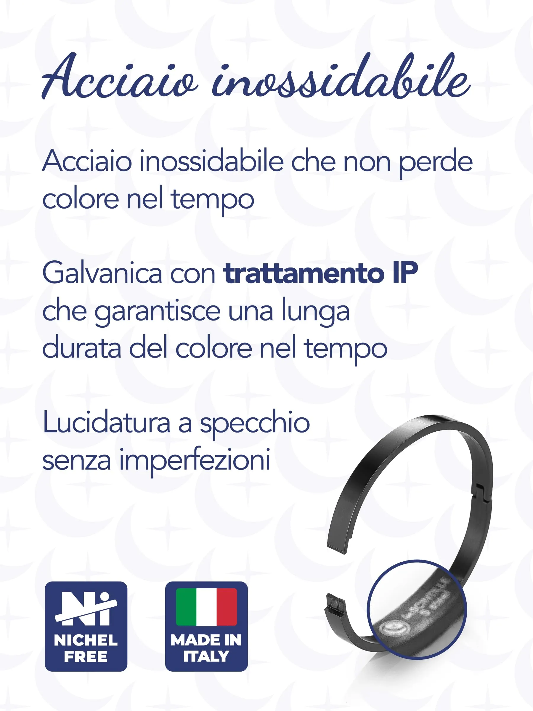 inSCINTILLE Bangle Bracciale Rigido Donna Uomo in Acciaio Inossidabile, Confezione Regalo Donna Uomo Inclusa, Braccialetti Bangles a Cerchio (Nero, Altezza 4mm - Circonferenza 21cm) - immagine 5