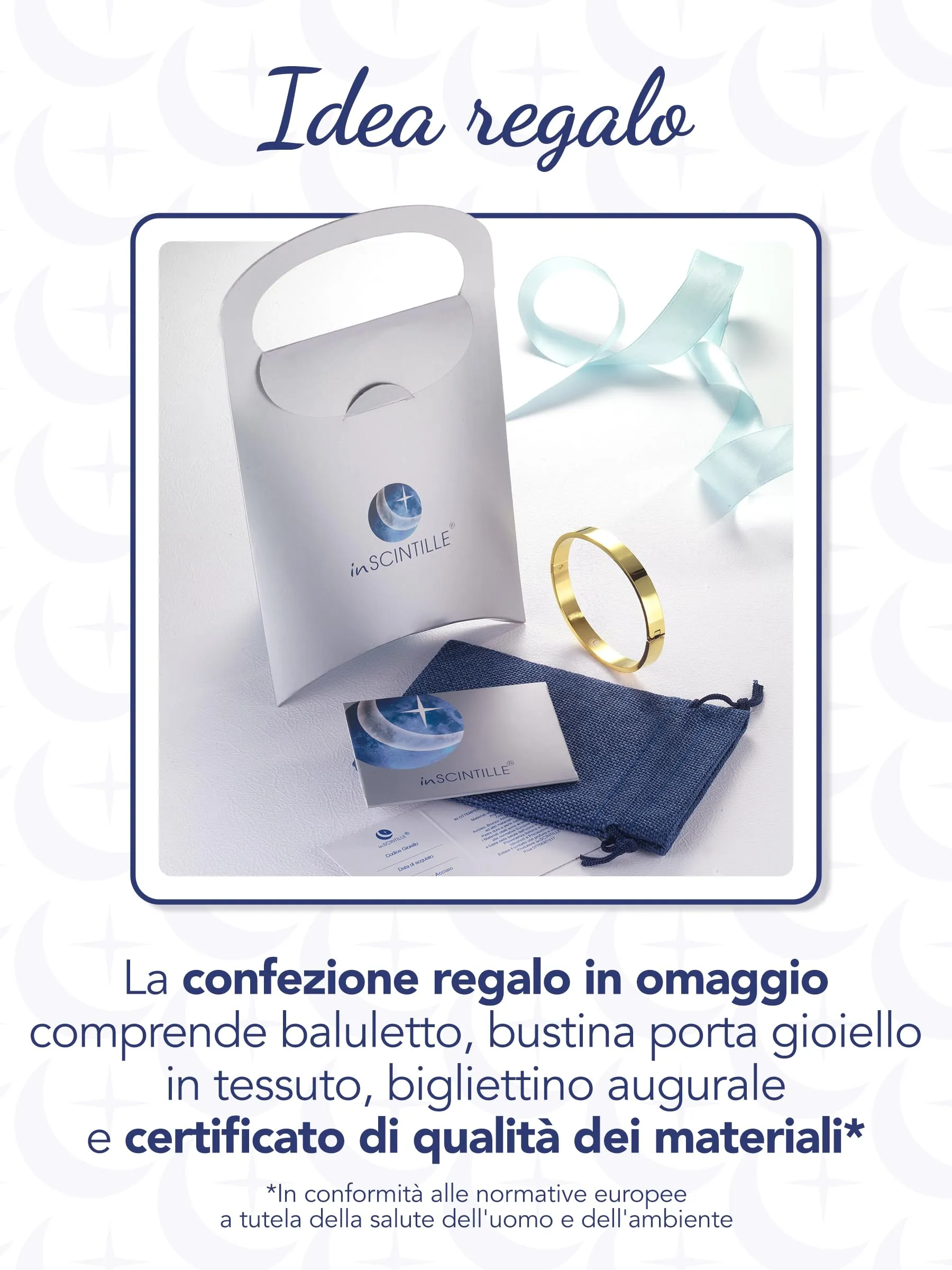 inSCINTILLE Bangle Bracciale Rigido Donna Uomo in Acciaio Inossidabile, Confezione Regalo Donna Uomo Inclusa, Braccialetti Bangles a Cerchio (Oro, Altezza 4mm - Circonferenza 21cm) - immagine 6