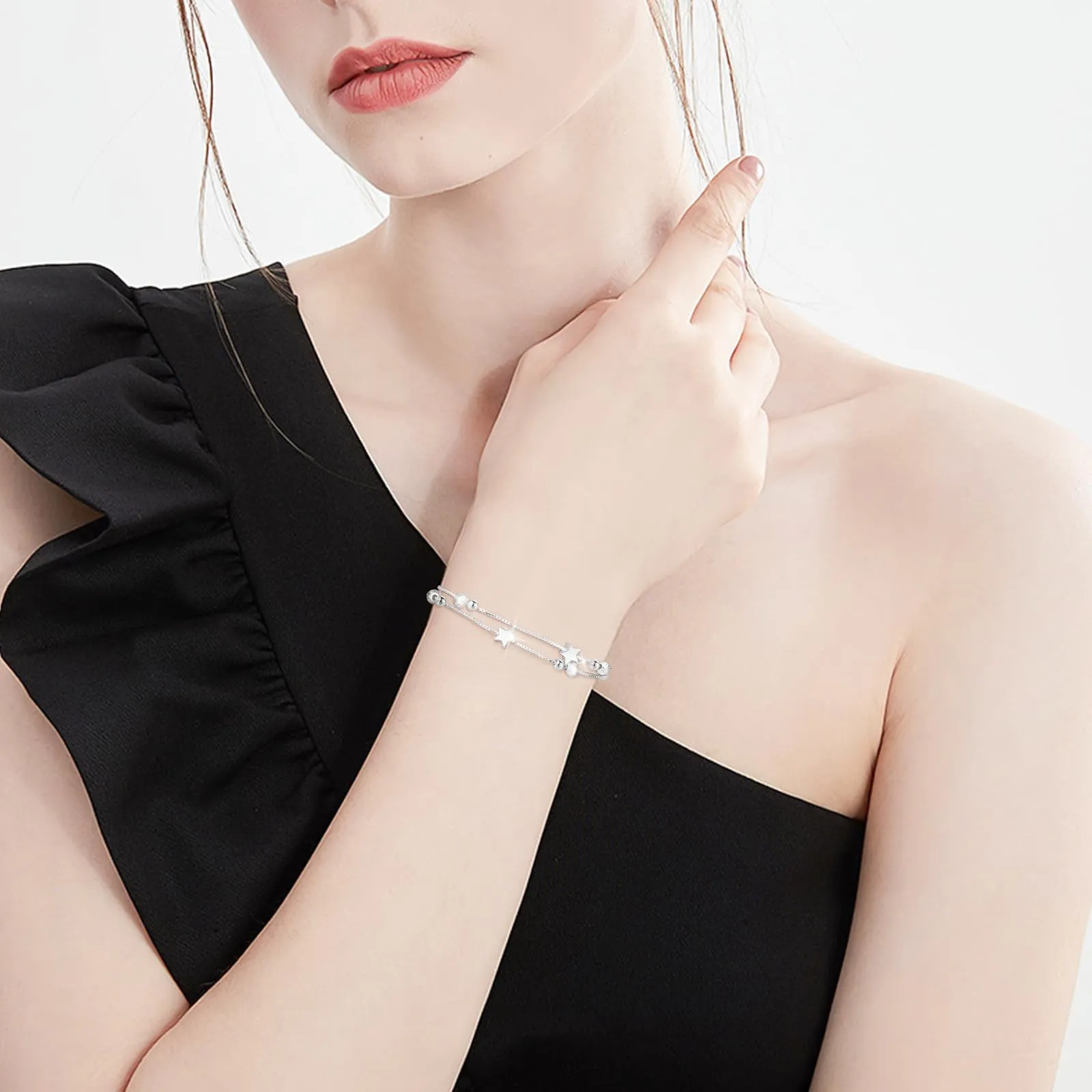 Cheerslife Bracciale Sorella Regalo, Bracciale In Argento 925 Con Stelle - immagine 6