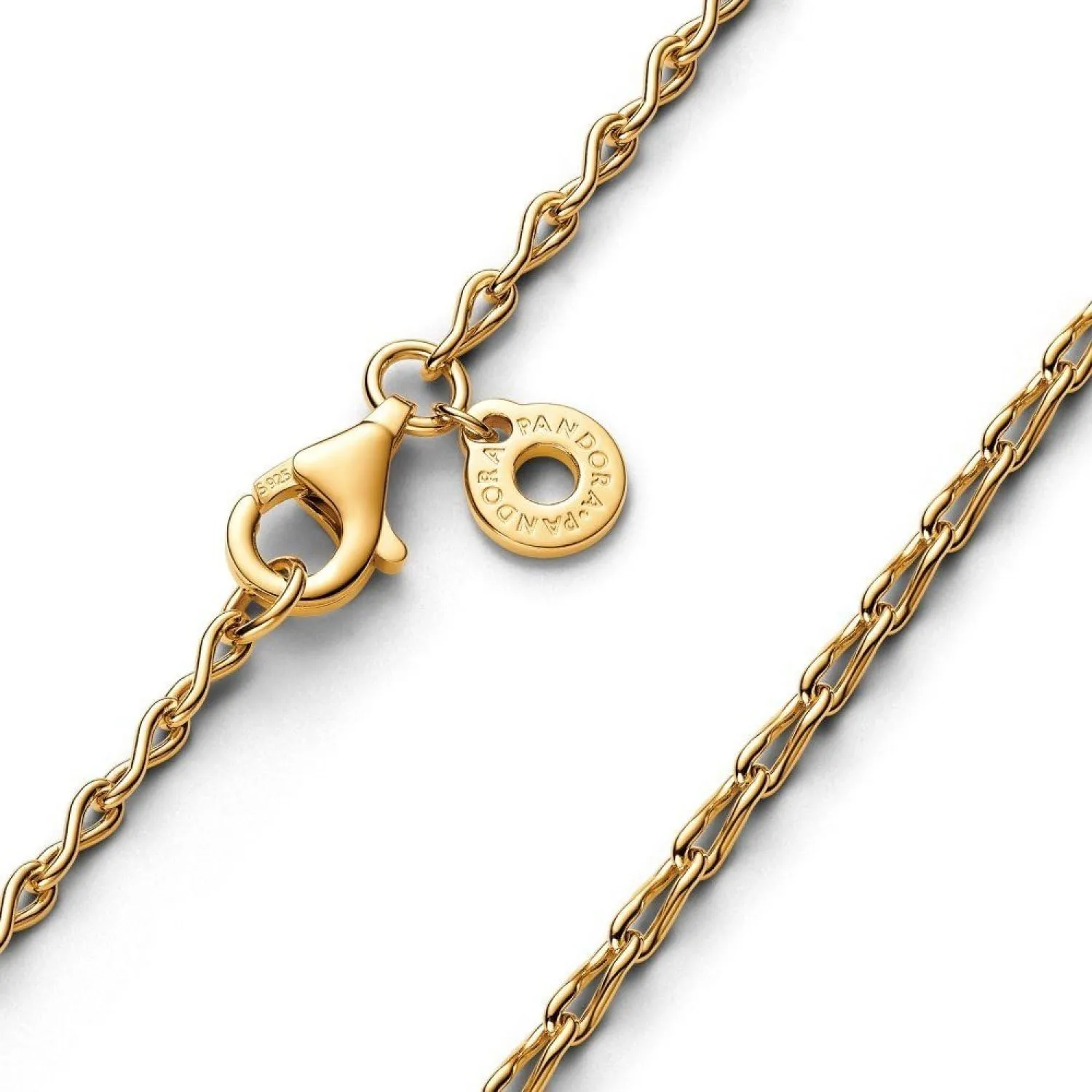 PANDORA Collana con 8 maglie a catena placcata in oro 14k, 50 - immagine 2