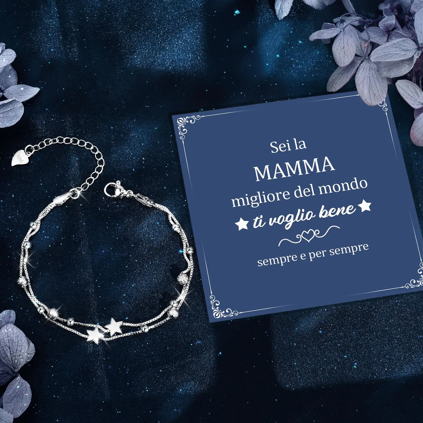 Cheerslife Regalo Mamma Bracciale Donna Bracciali Argento Braccialetto - immagine 3
