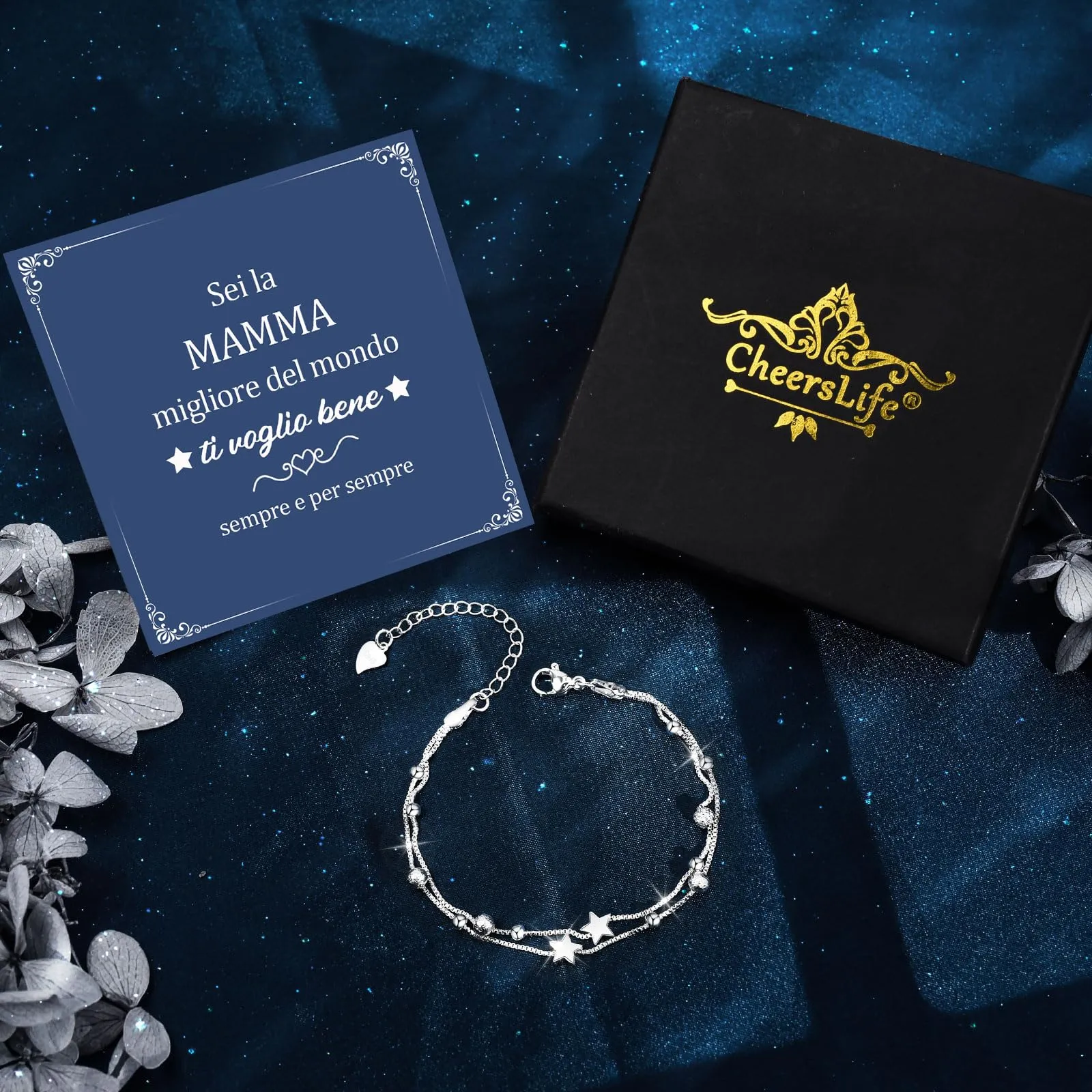Cheerslife Regalo Mamma Bracciale Donna Bracciali Argento Braccialetto - immagine 6