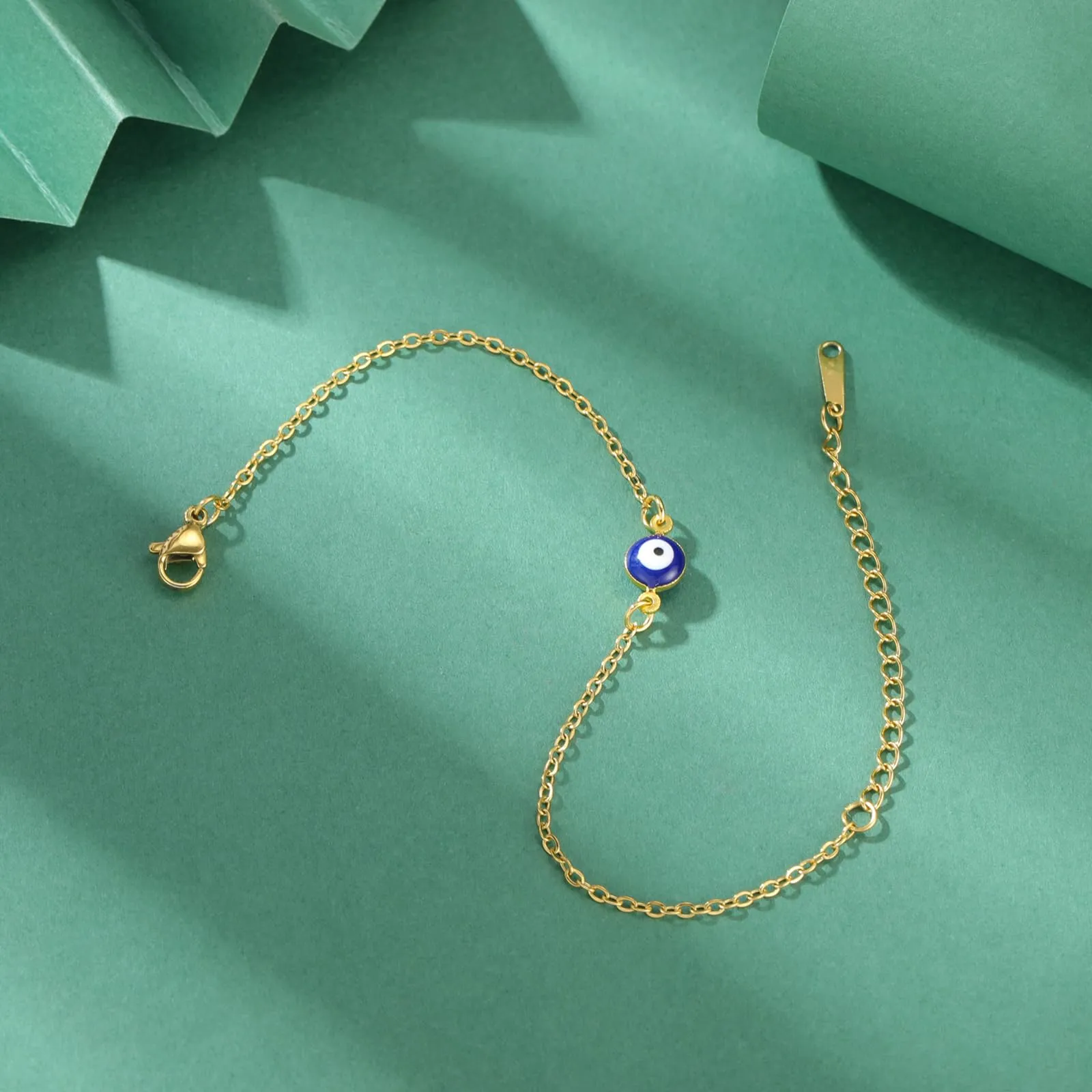 VASSAGO Delicato Braccialetto Malocchio Per Le Donne In Acciaio Inox Regolabile Occhio Turco Braccialetti Portafortuna Amuleto Gioielli Regalo (Oro 1) - immagine 5