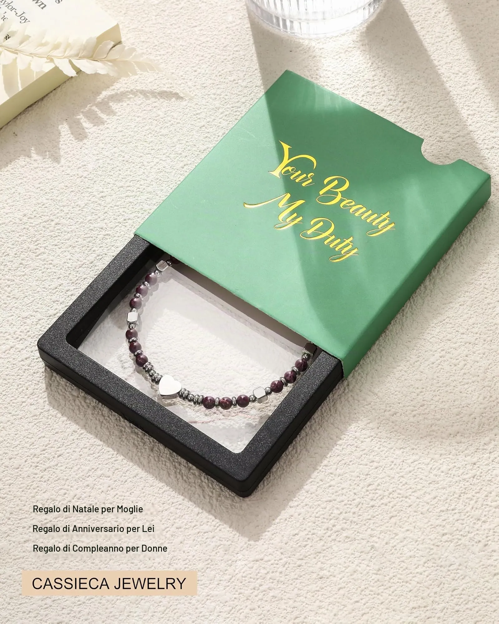 CASSIECA Bracciale Donna Braccialetti da Donna con Perline Ciondolo Cuore - immagine 6