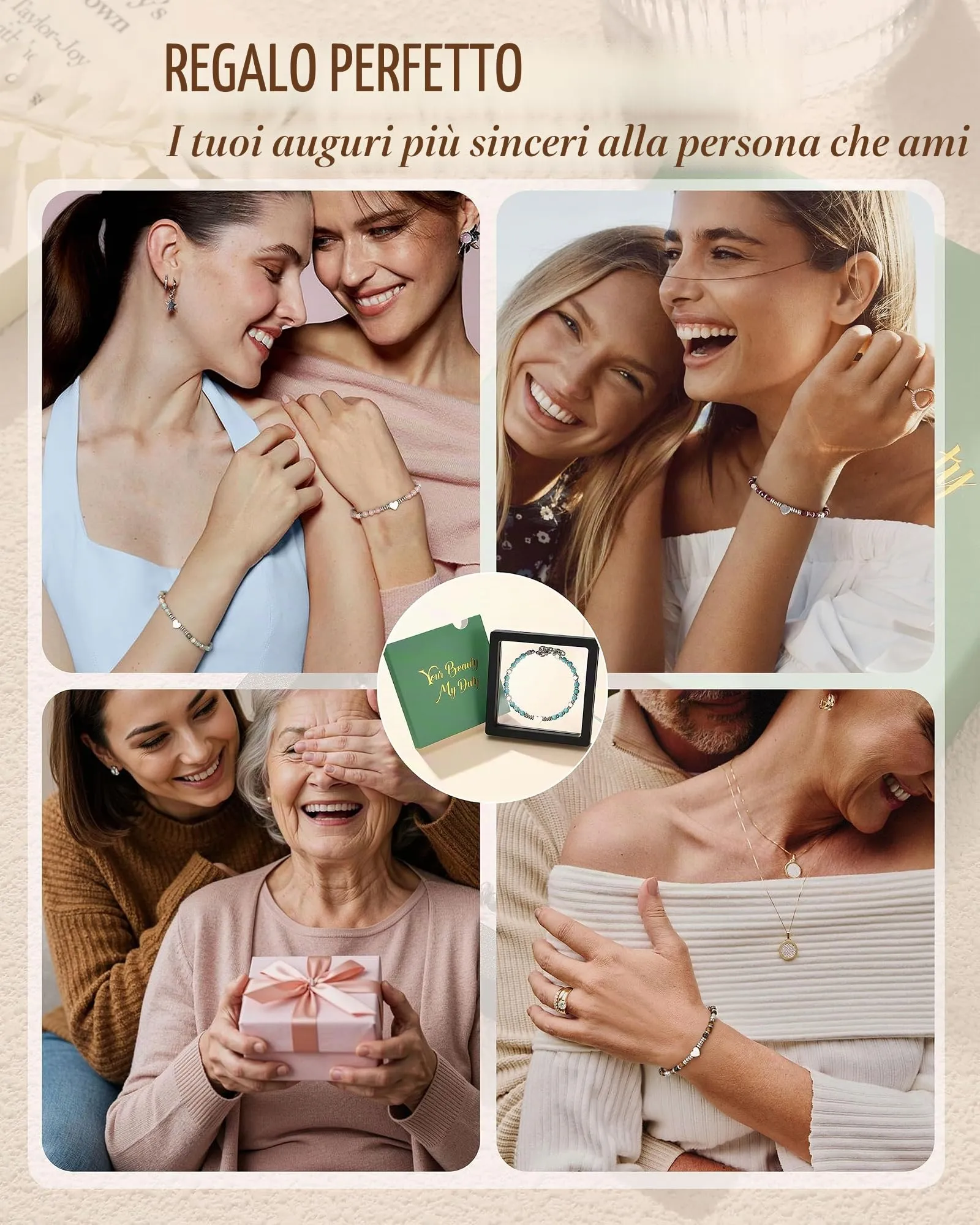CASSIECA Bracciale Donna Braccialetti da Donna con Perline Ciondolo Cuore - immagine 7