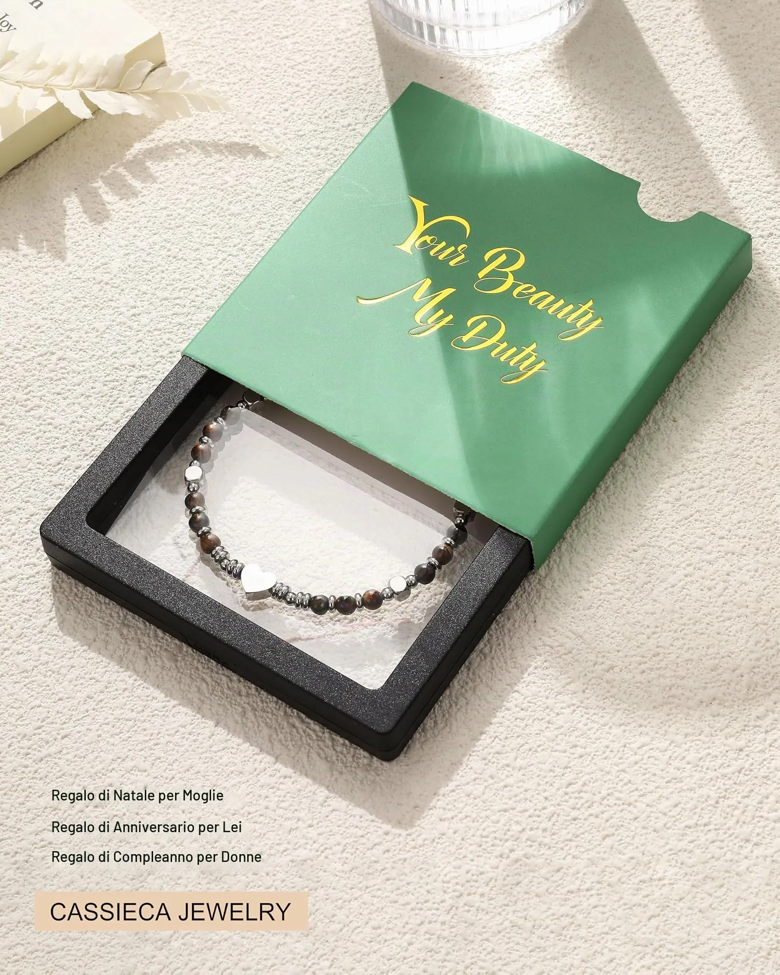 CASSIECA Bracciale Donna Braccialetti da Donna con Perline Ciondolo Cuore - immagine 6