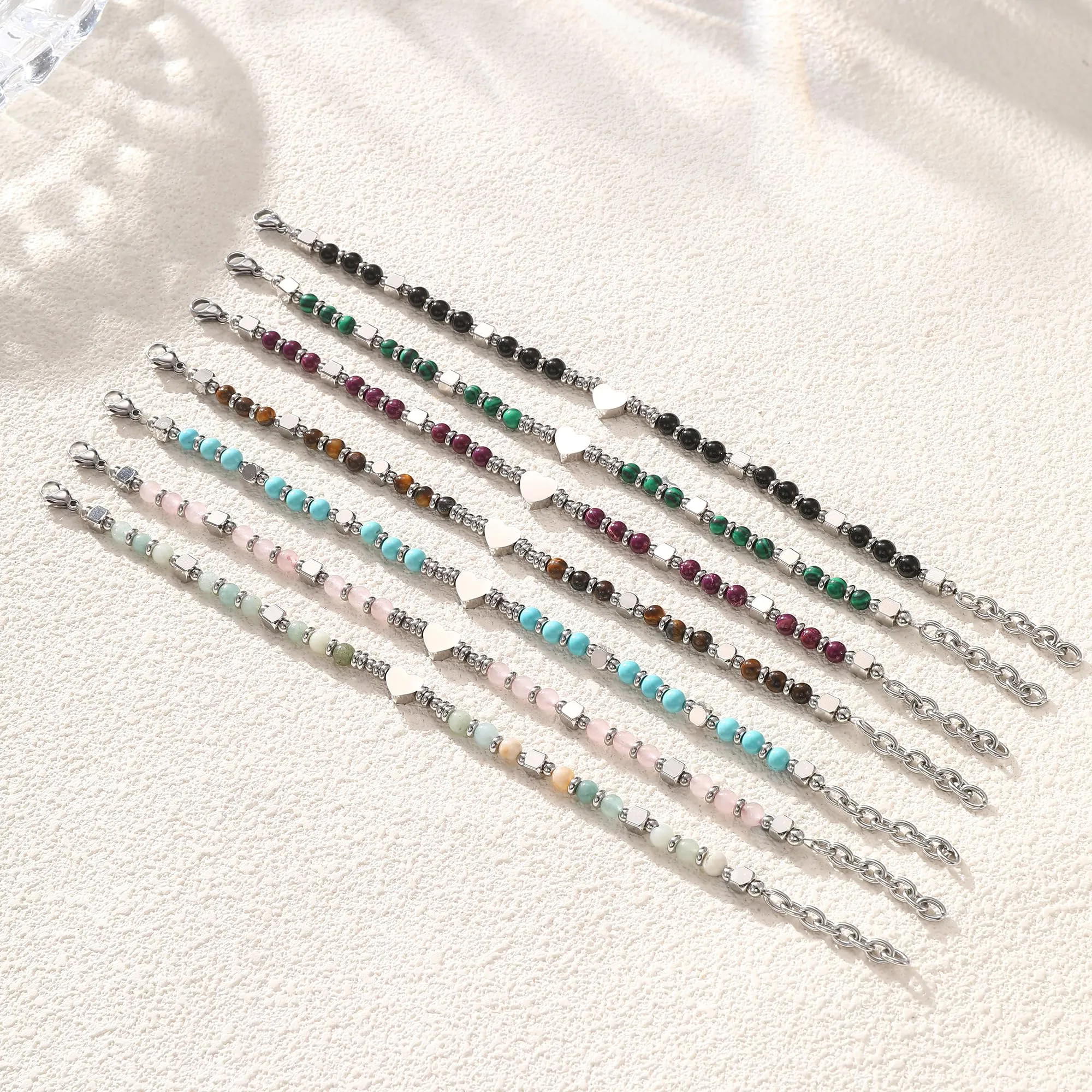 CASSIECA Bracciale Donna Braccialetti da Donna con Perline Ciondolo Cuore - immagine 8