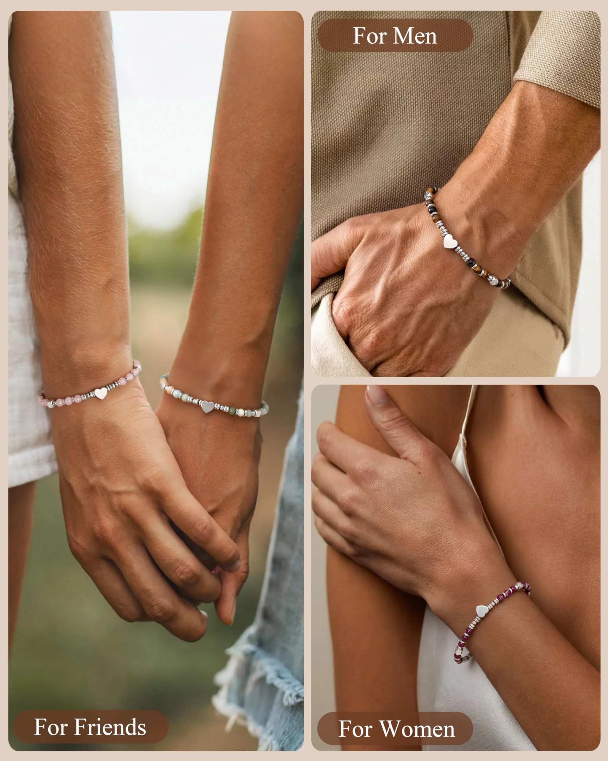 CASSIECA Bracciale Donna Braccialetti da Donna con Perline Ciondolo Cuore - immagine 4