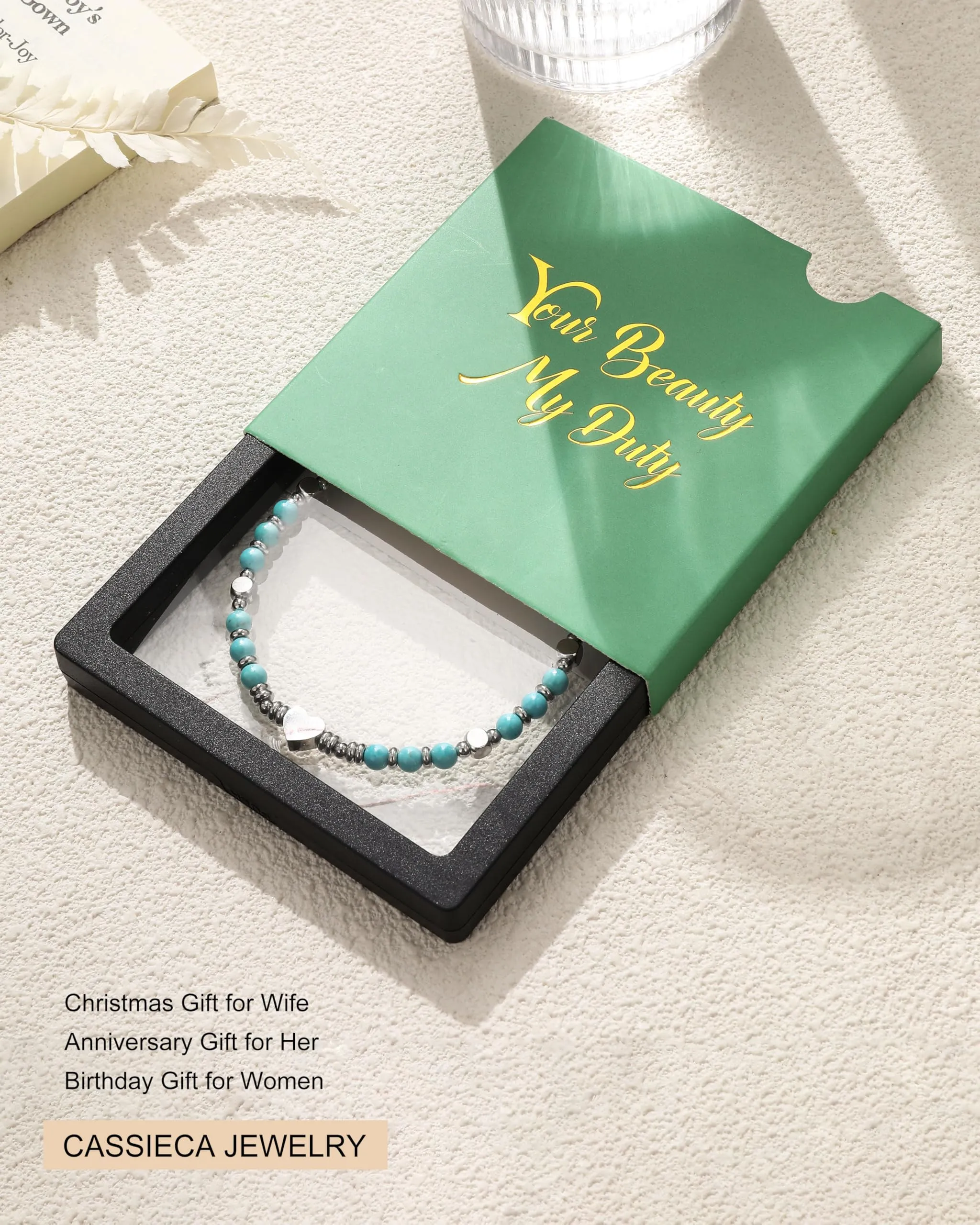CASSIECA Bracciale Donna Braccialetti da Donna con Perline Ciondolo Cuore - immagine 6