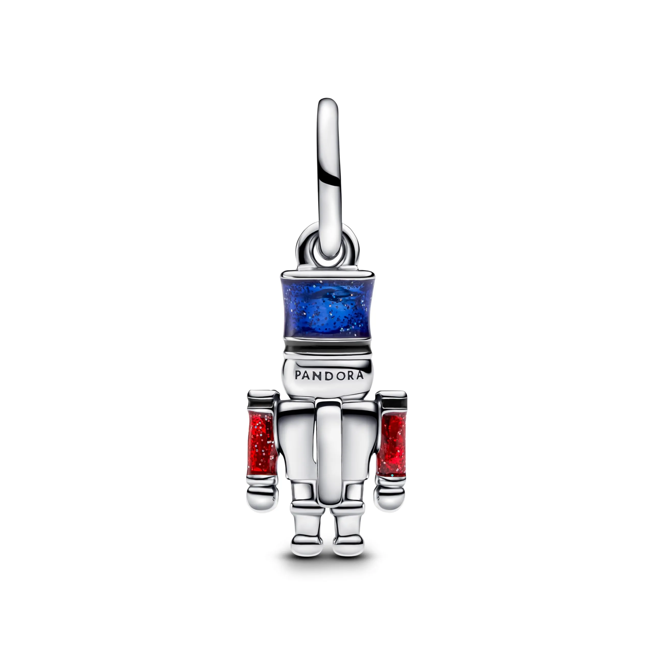 PANDORA Moments 793583C01 Breloque en forme de casse-noisette mobile en argent sterling avec zircone Compatible avec les bracelets Moments et ME, Rot, Argent sterling, Zircone cubique - immagine 1