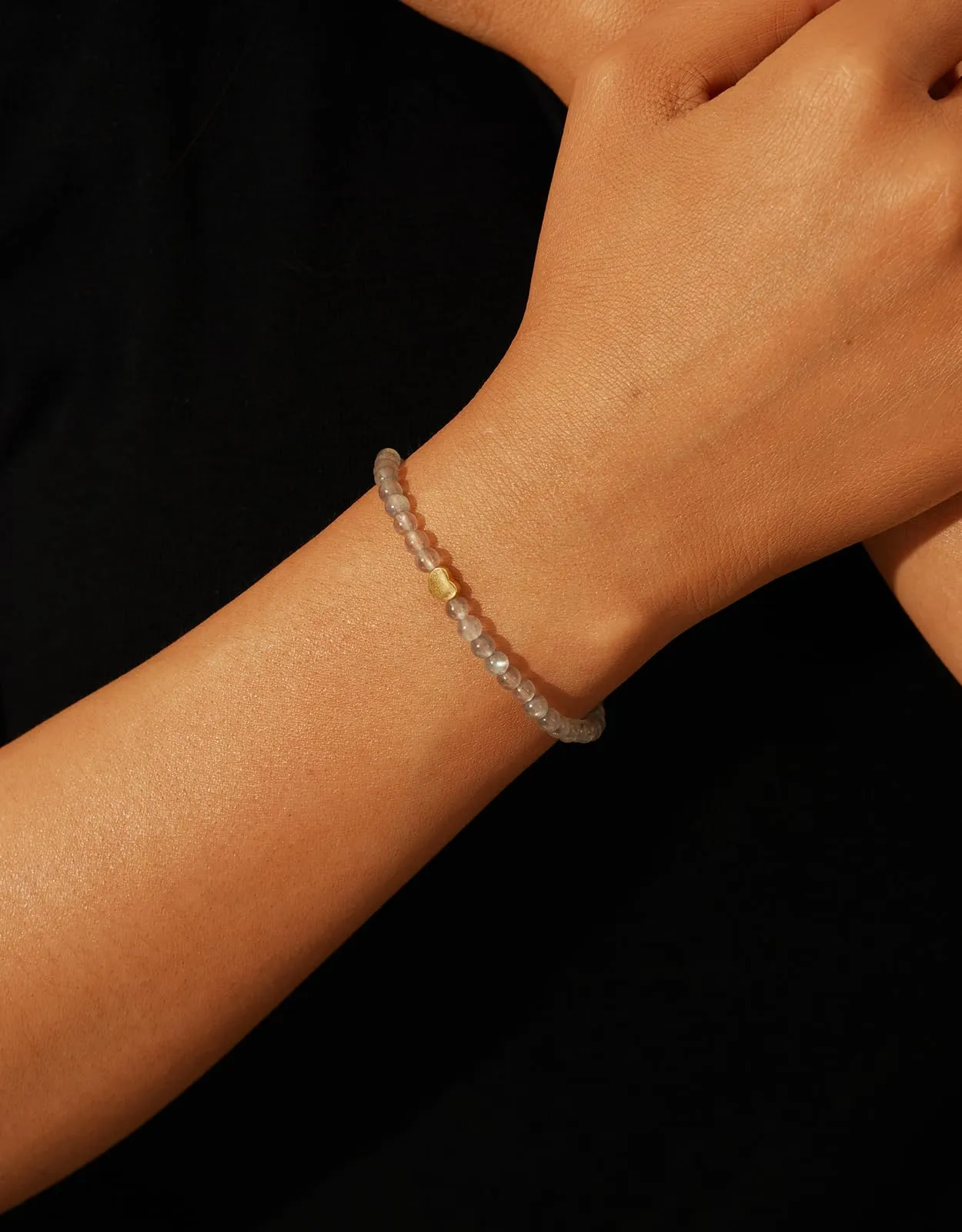Landorilo Bracciale Donna, Pietra Naturale 4mm, Labradorite O - immagine 2