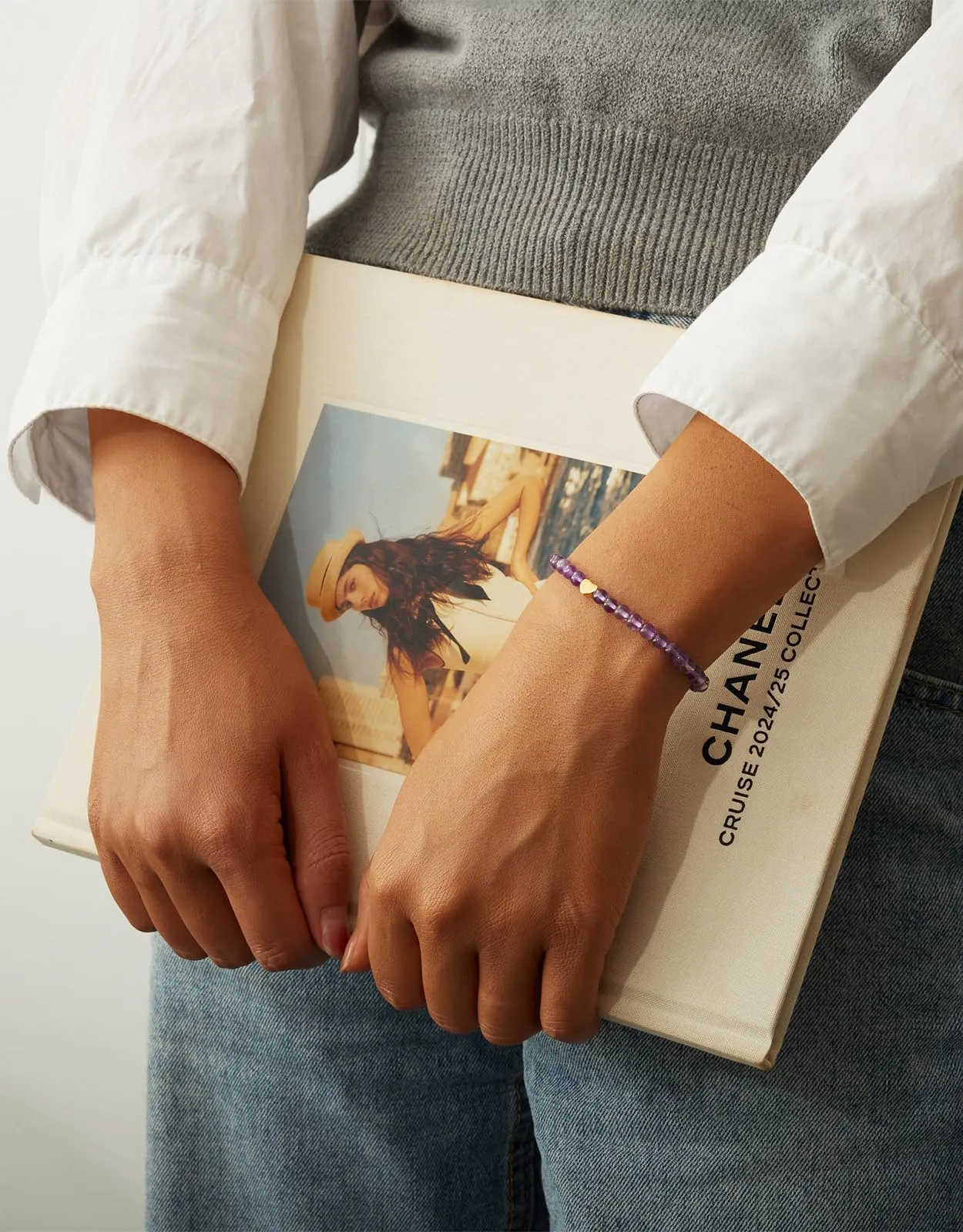 Landorilo Bracciale Donna, Pietra Naturale 4mm, Ametista O - immagine 2