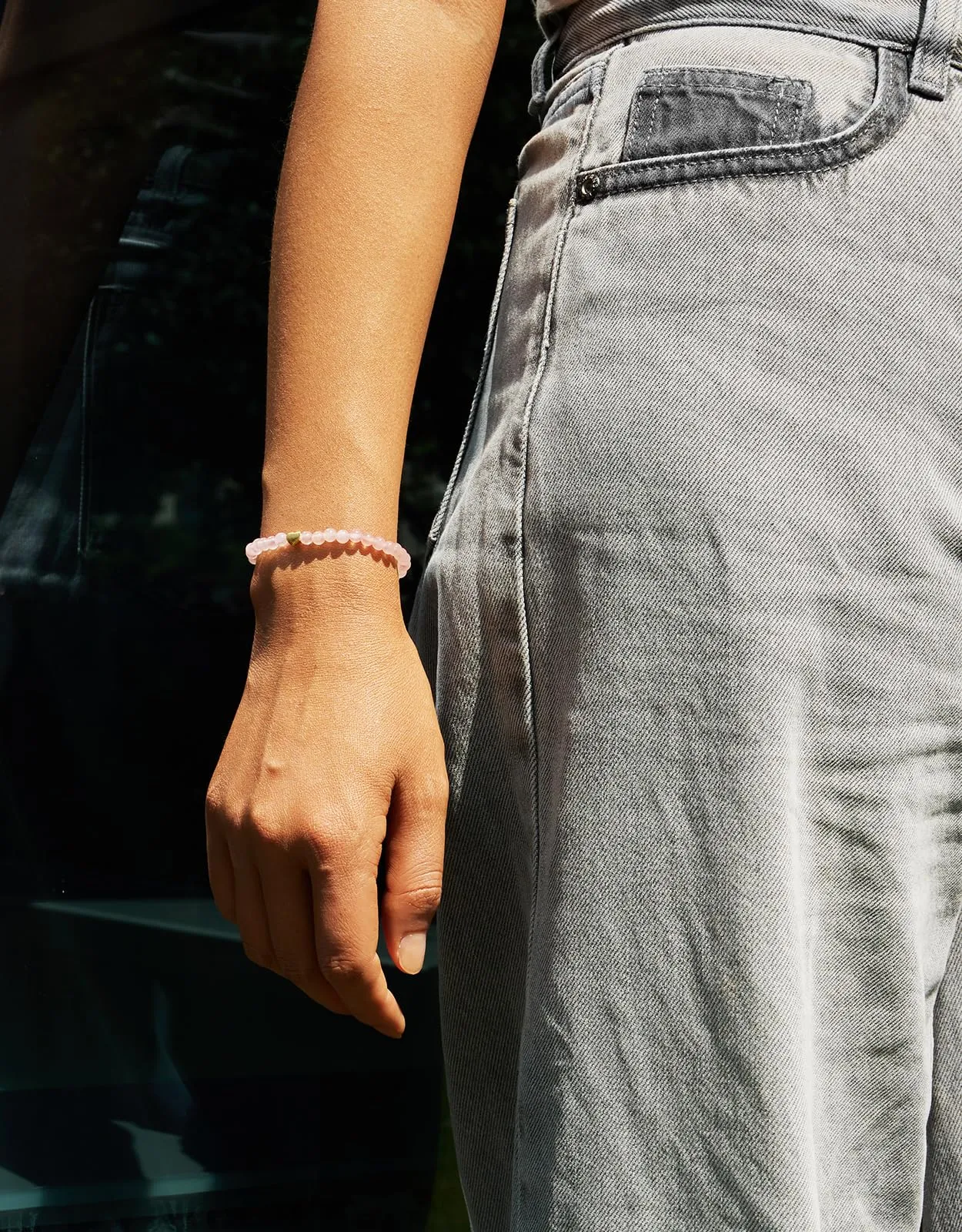 Landorilo Bracciale Donna, Pietra Naturale 4mm, Quarzo Rosa O - immagine 2