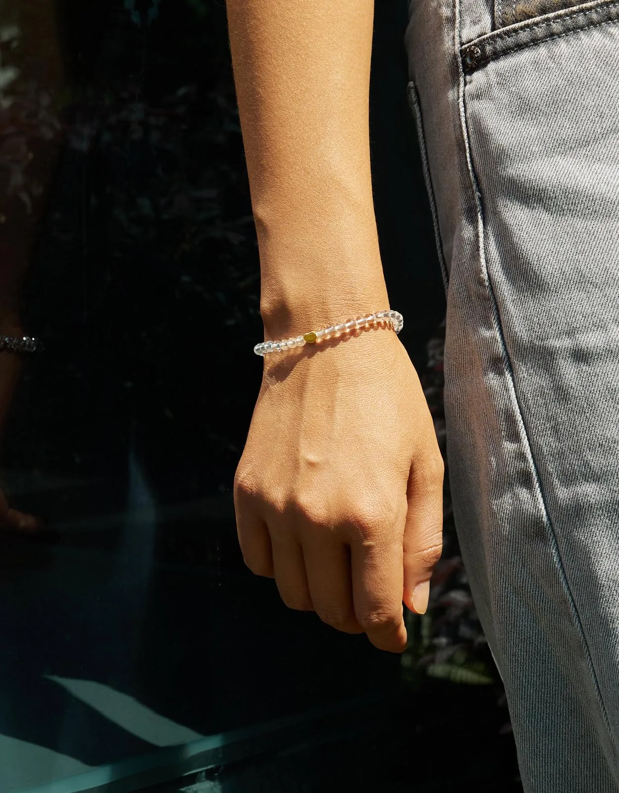 Landorilo Bracciale Donna, Pietra Naturale 4mm, Quarzo Bianco O - immagine 2