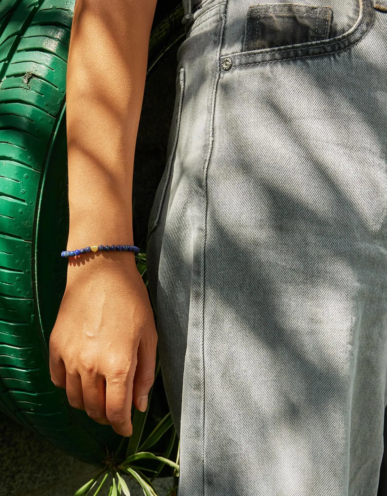Landorilo Bracciale Donna, Pietra Naturale 4mm, Lapislazzuli O - immagine 2