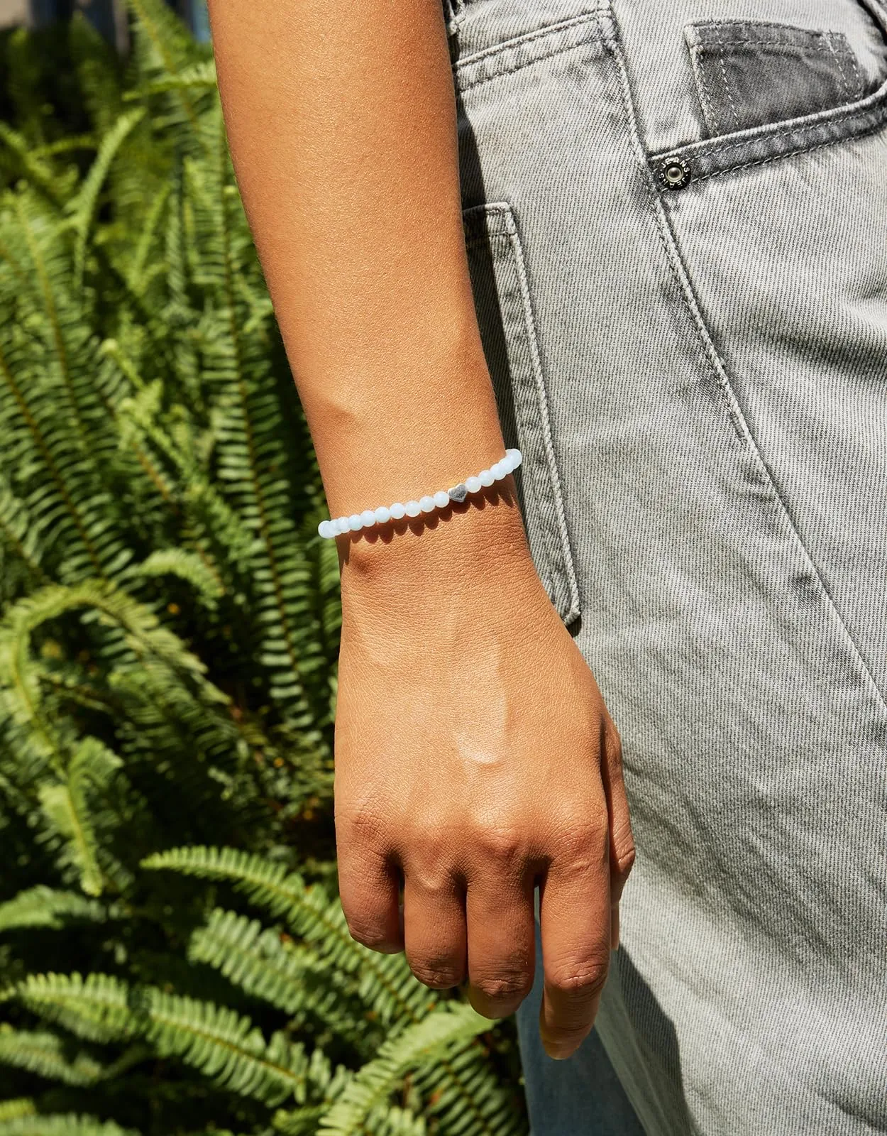 Landorilo Bracciale Donna, Pietra Naturale 4mm, Acquamarina A - immagine 2