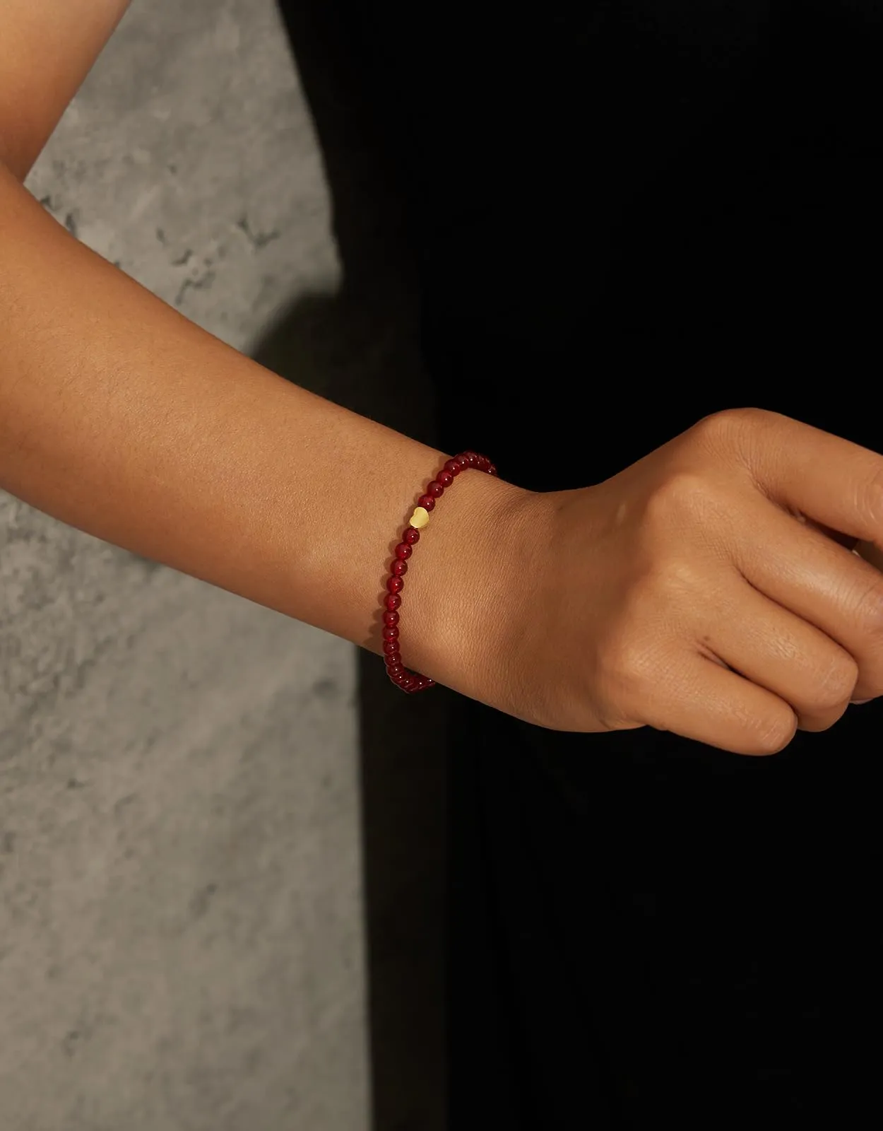 Landorilo Bracciale Donna, Pietra Naturale 4mm, Calcedonio Rosso O - immagine 2