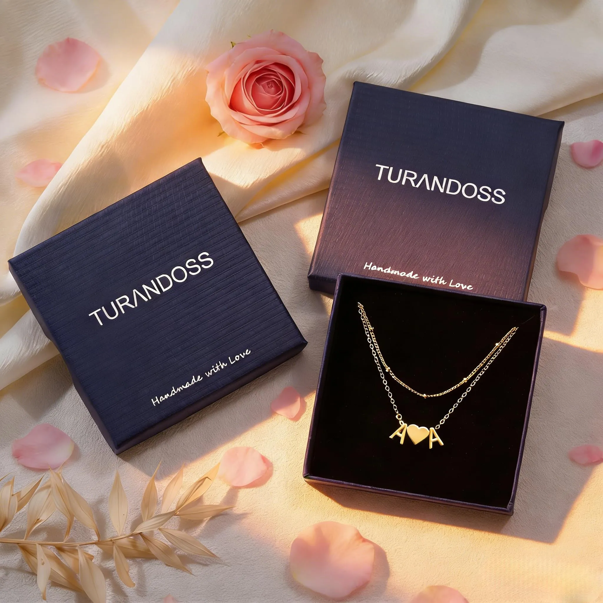 Turandoss Bracciale Donna Oro Iniziale M, Bracciale Cuore con 2 Iniziali Donna Personalizzato Lettera Iniziale B, Gioielli Regalo per Ragazza Amica Fidanzata Mamma Regalo Compleanno Natale - immagine 7