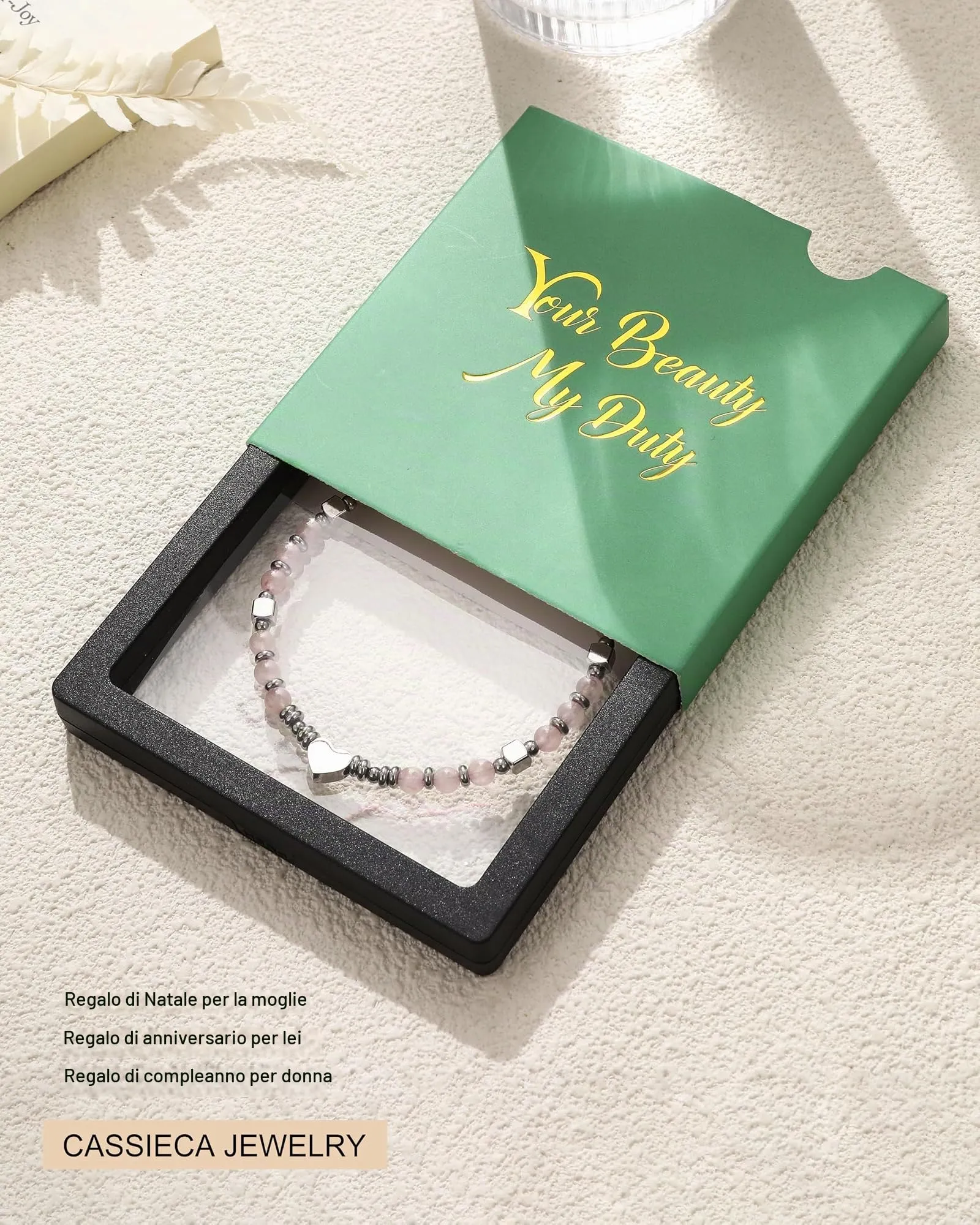 CASSIECA Bracciale Donna Braccialetti da Donna con Perline Ciondolo Cuore - immagine 6