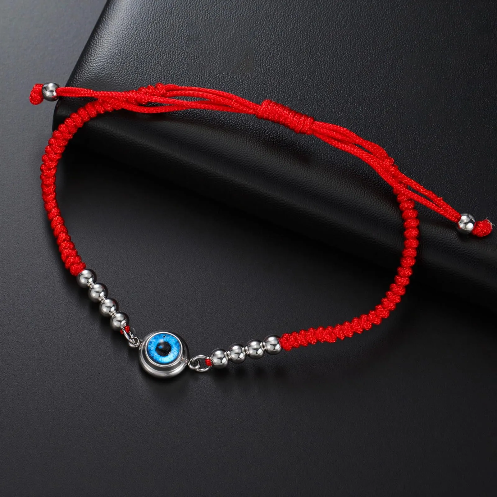 VASSAGO Delicato Braccialetto Malocchio Per Le Donne In Acciaio Inox Regolabile Occhio Turco Braccialetti Portafortuna Amuleto Gioielli Regalo (Stringa S2) - immagine 3