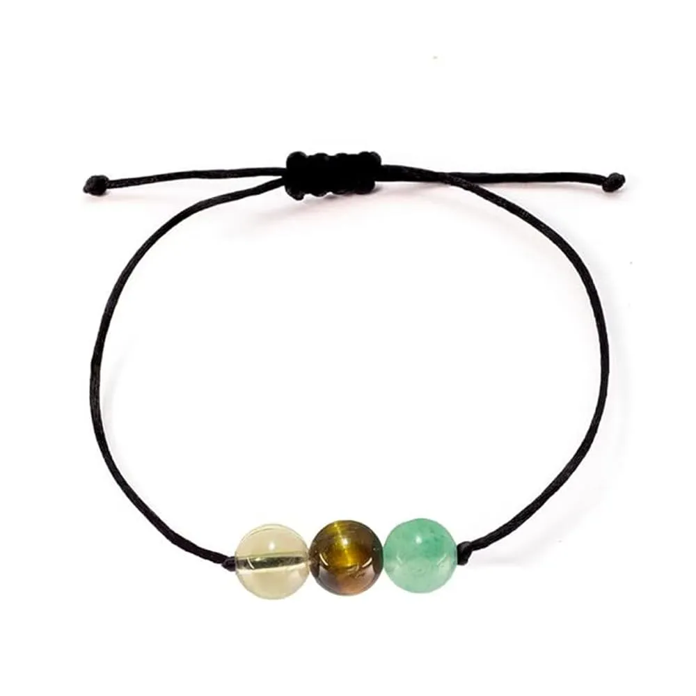 Bracciale Motivazionale con Pietre Naturali e curative per lui uomo per lei donna Corda Regolabile Fatto a Mano Regalo Ispirazione Protezione - Cofanetto con DEDICA INCLUSO (buona sorte) - immagine 4