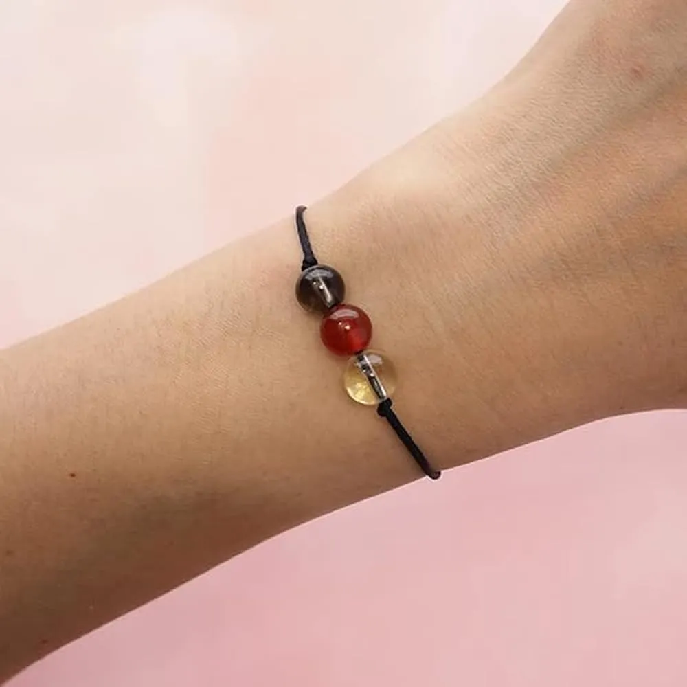 Bracciale Motivazionale con Pietre Naturali e curative per lui uomo per lei donna Corda Regolabile Fatto a Mano Regalo Ispirazione Protezione - Cofanetto con DEDICA INCLUSO (fortuna) - immagine 2